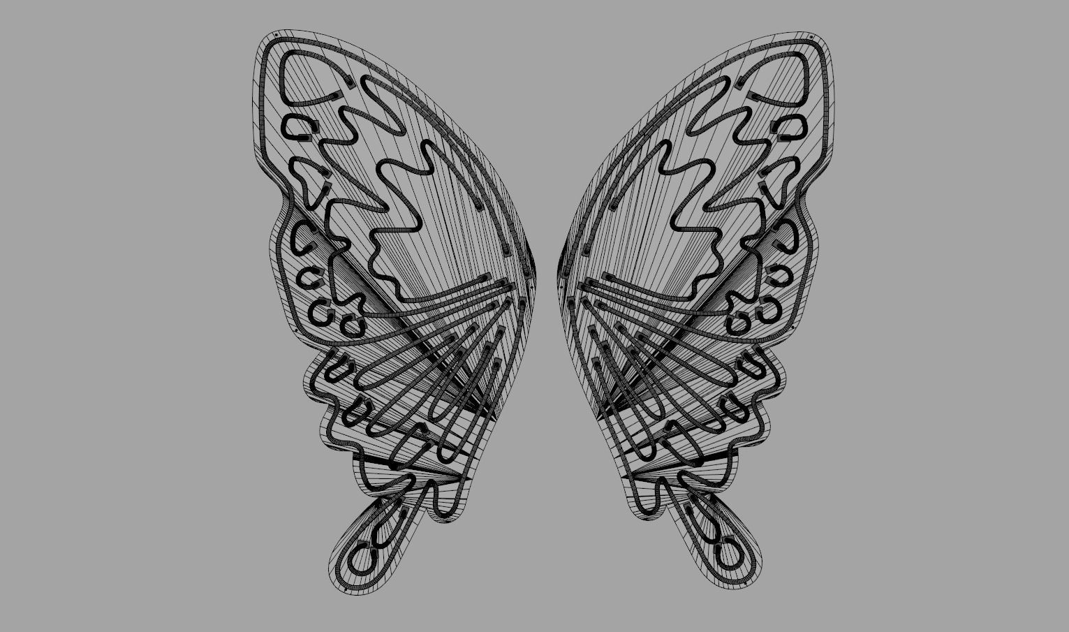 Butterfly Wings 2 - Neon Sign 3D model_6