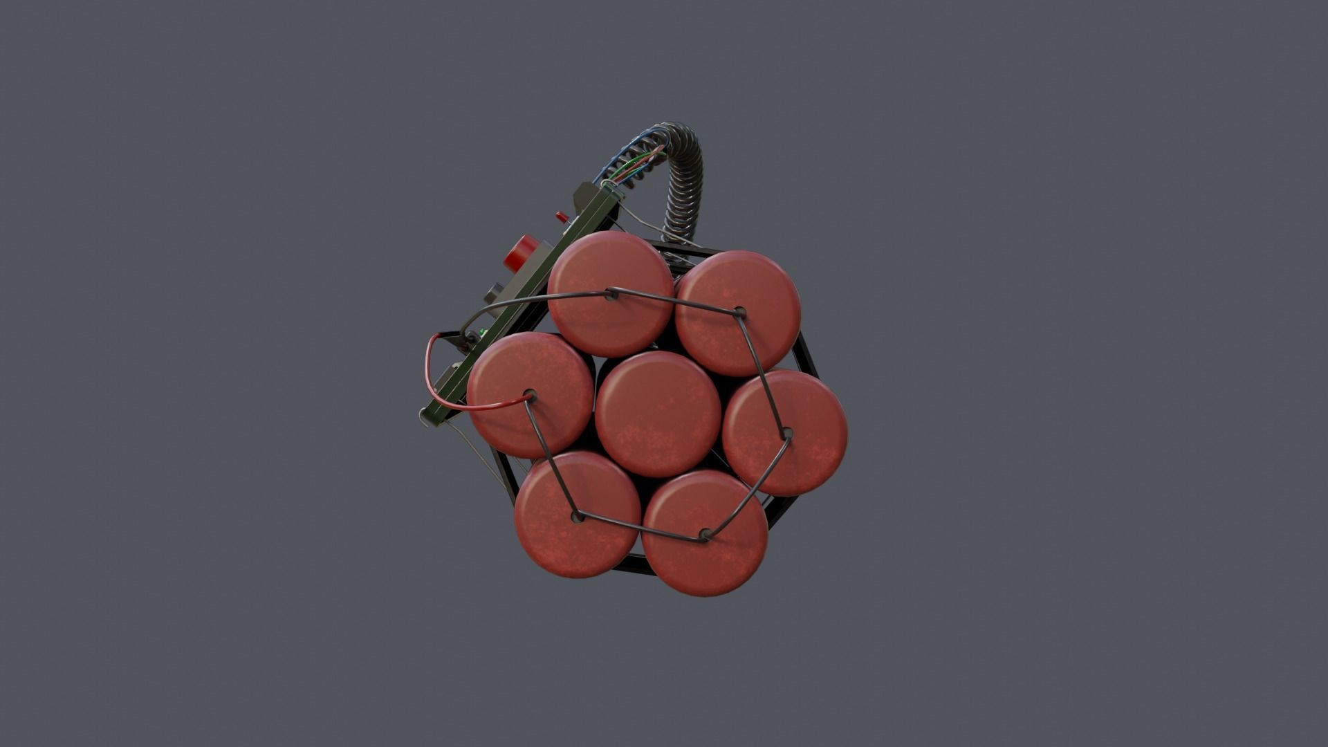 Time Bomb Low-poly 3D model_7