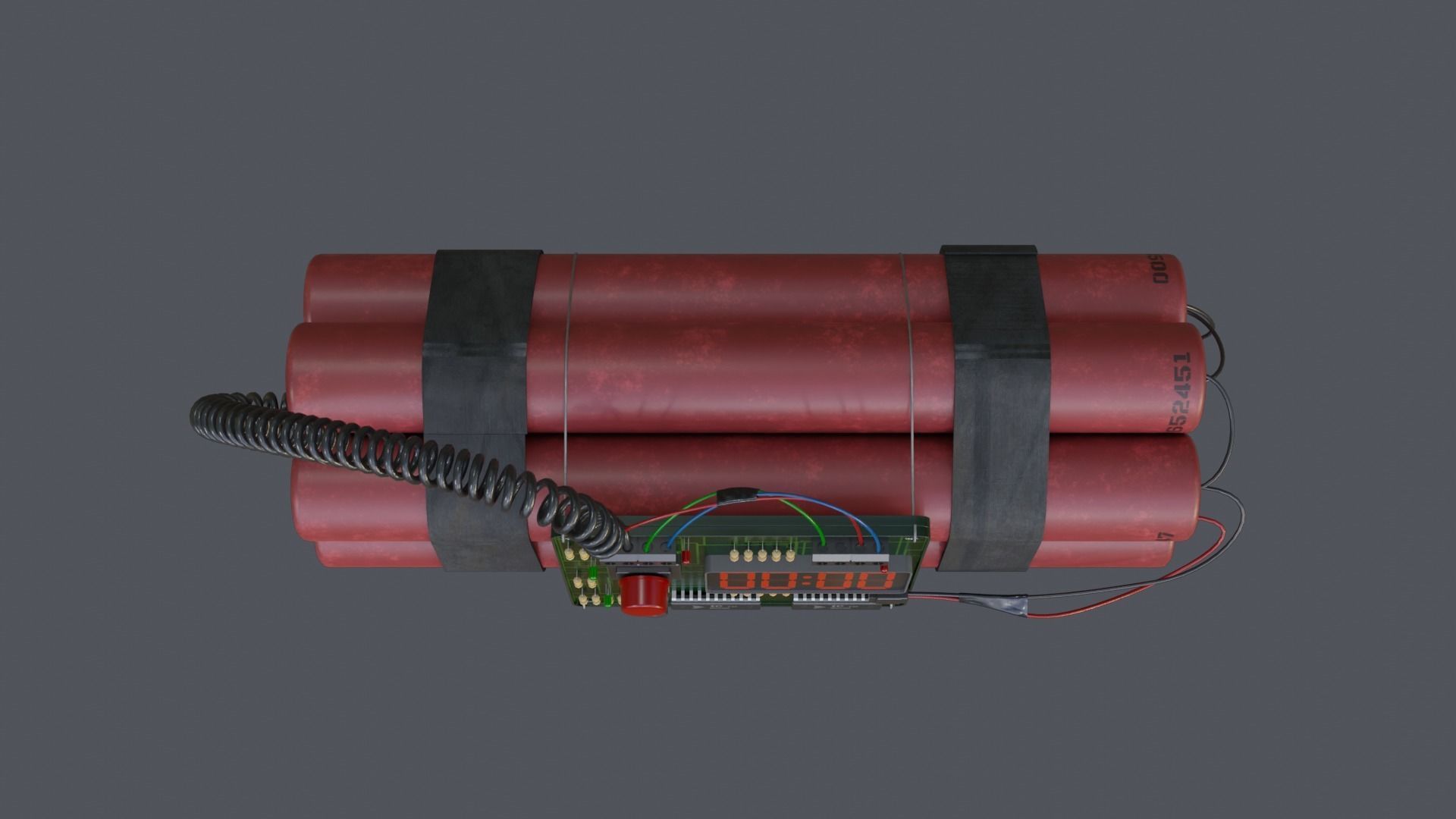 Time Bomb Low-poly 3D model_9