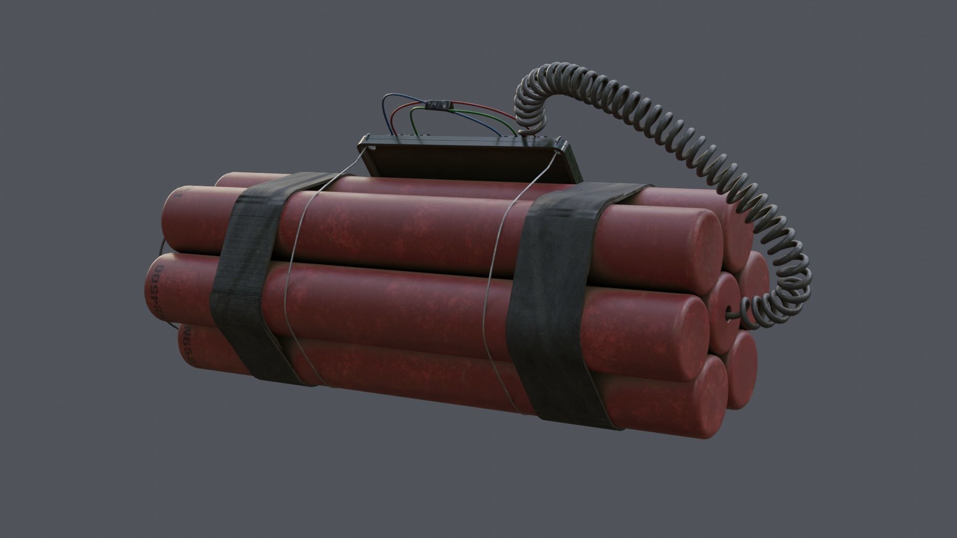 Time Bomb Low-poly 3D model_16