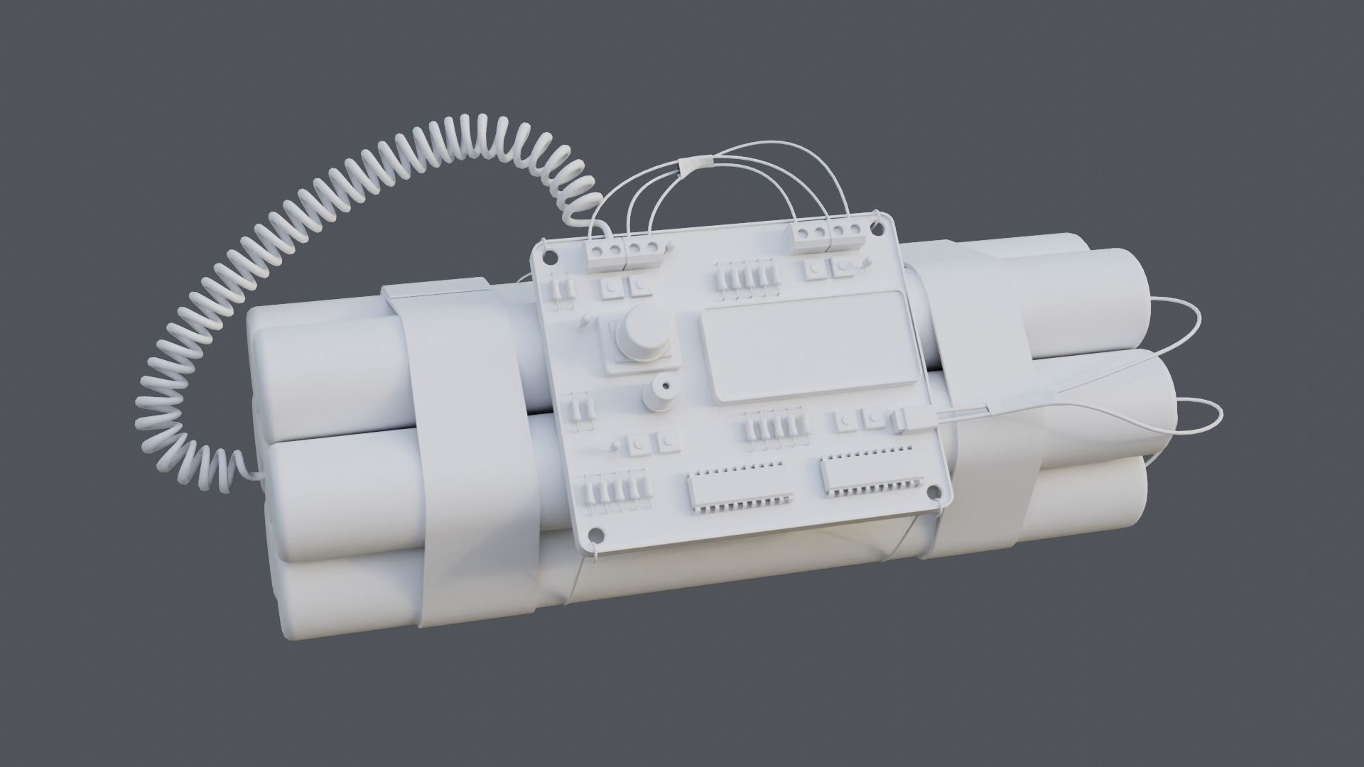 Time Bomb Low-poly 3D model_18