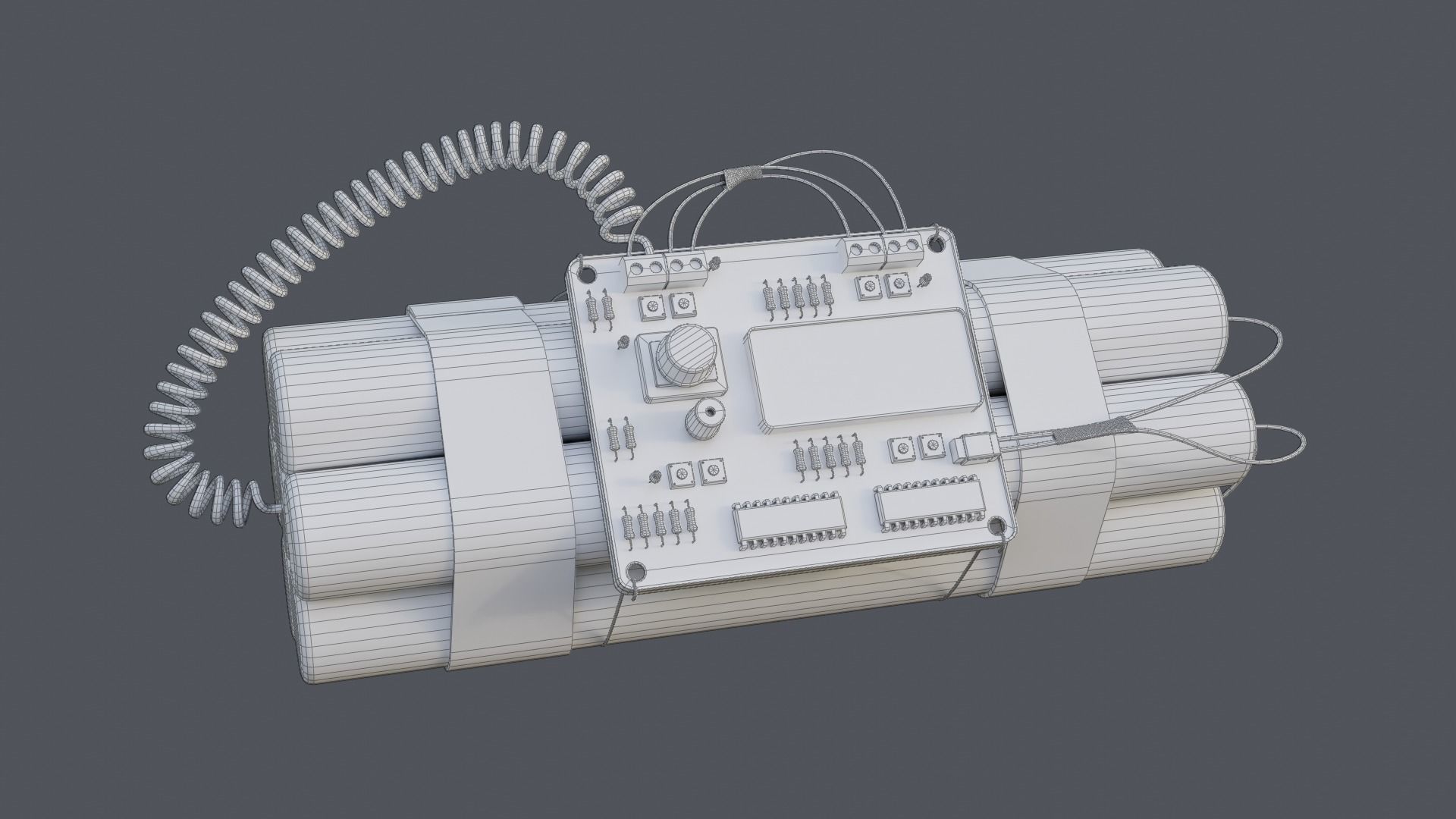 Time Bomb Low-poly 3D model_19