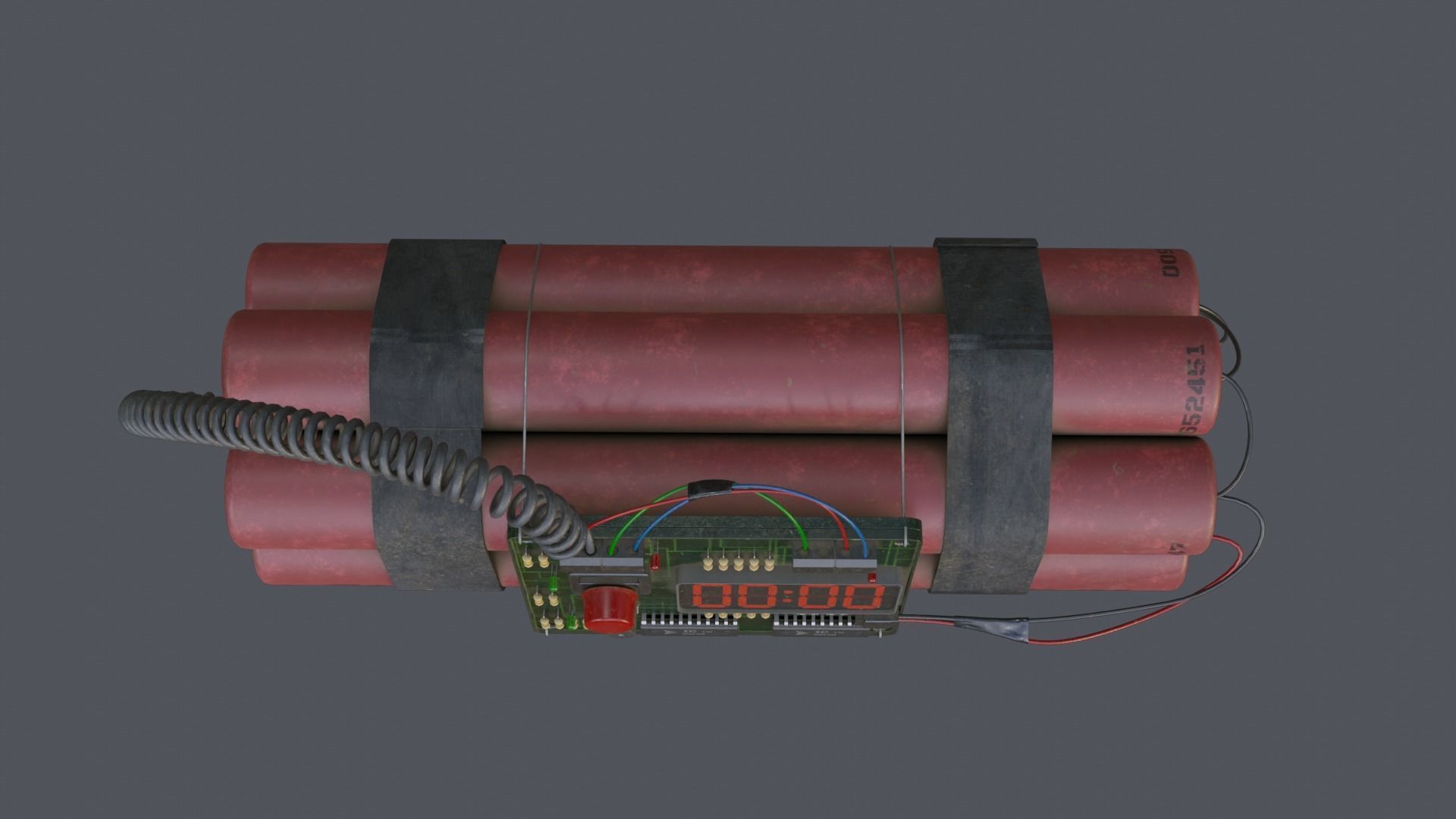 Time Bomb Low-poly 3D model_15