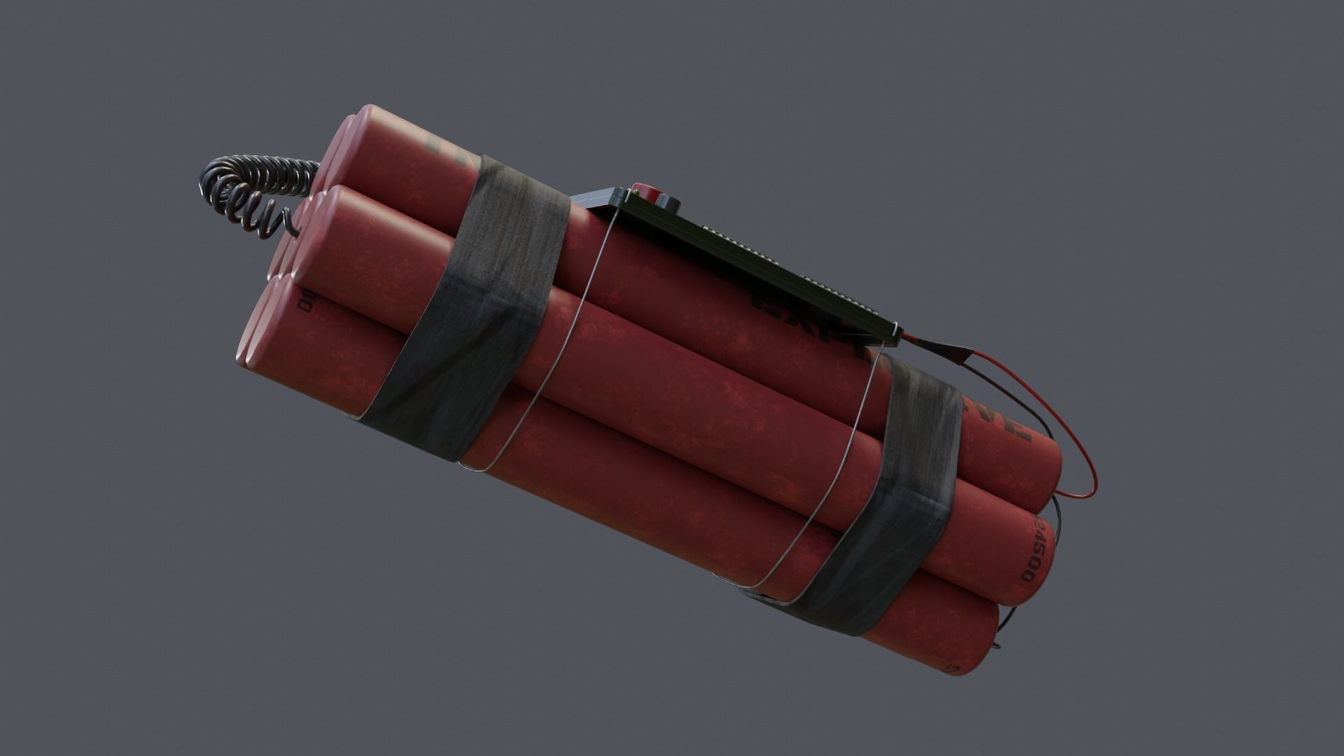 Time Bomb Low-poly 3D model_11