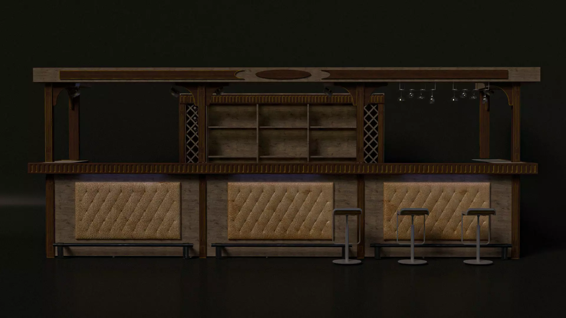 Bar counter 3D model_0