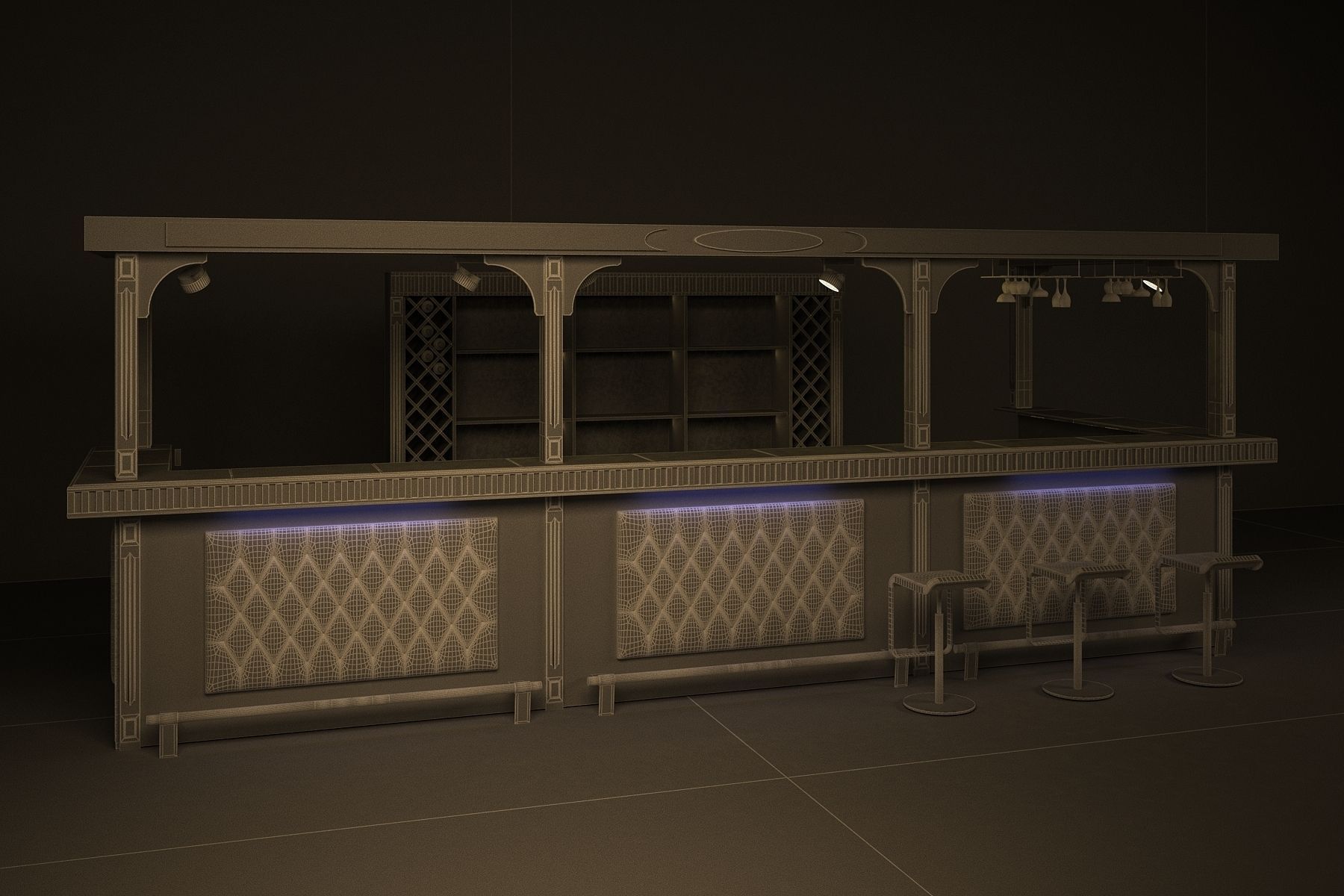 Bar counter 3D model_4