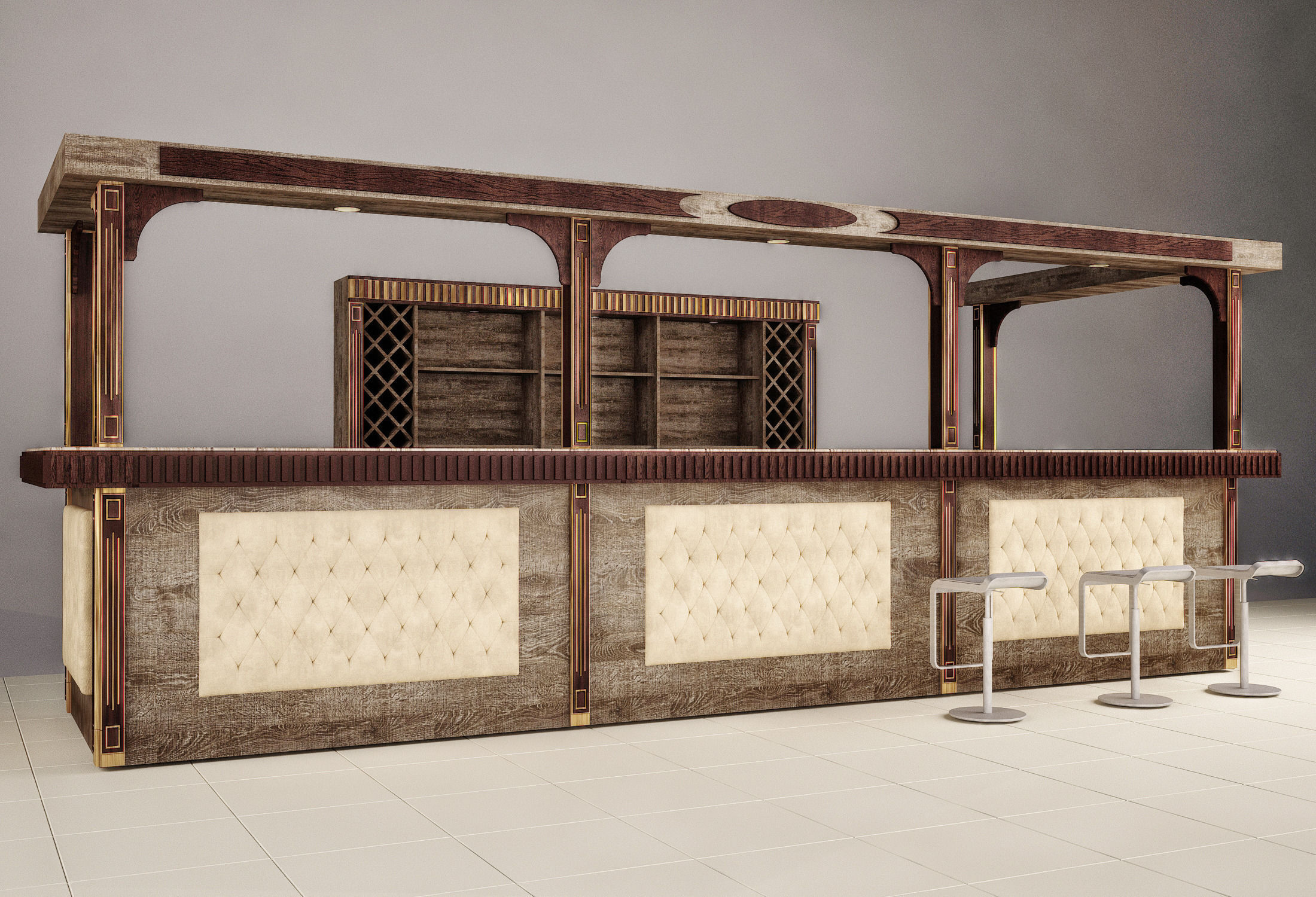 Bar counter 3D model_2