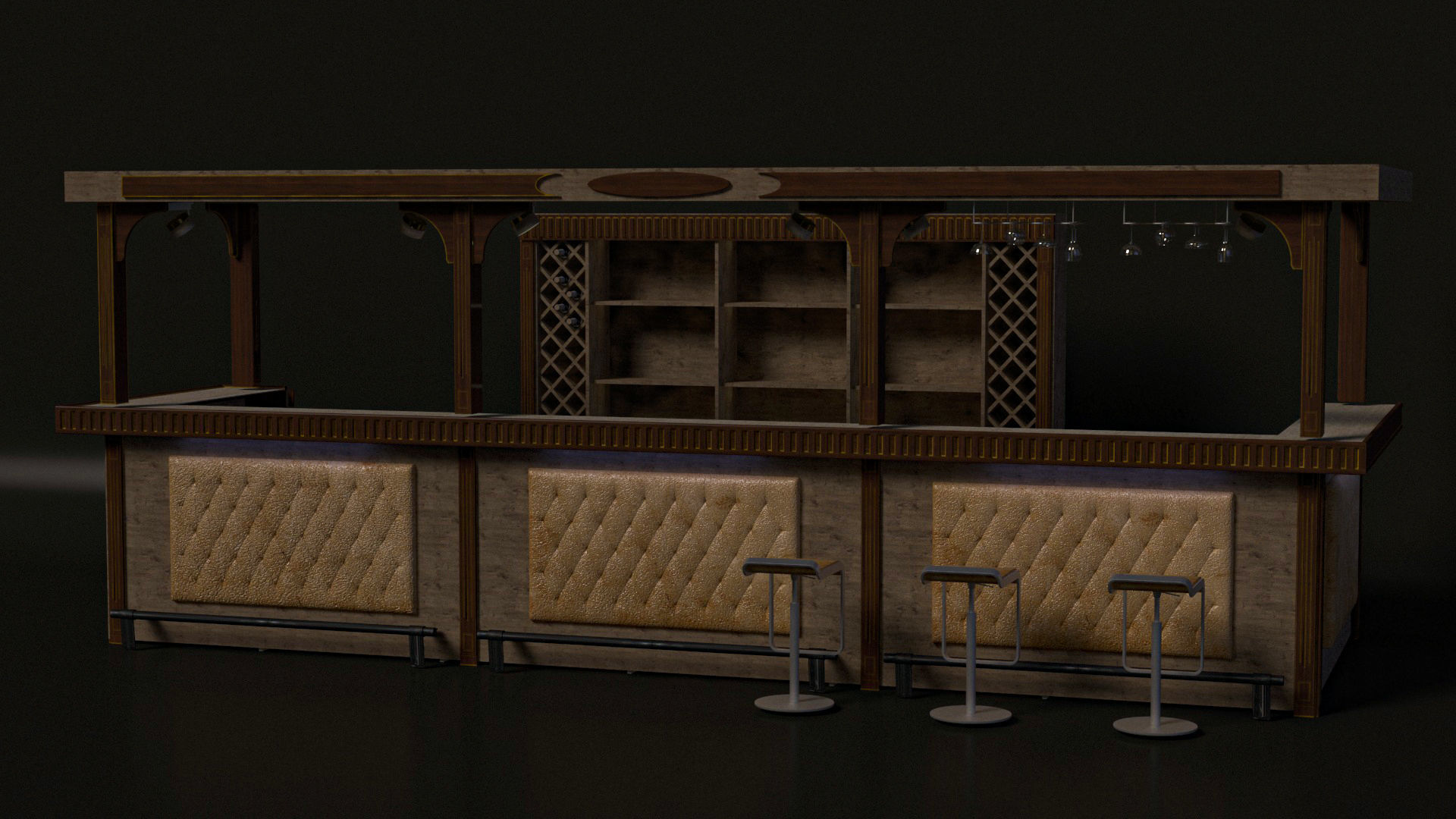 Bar counter 3D model_1
