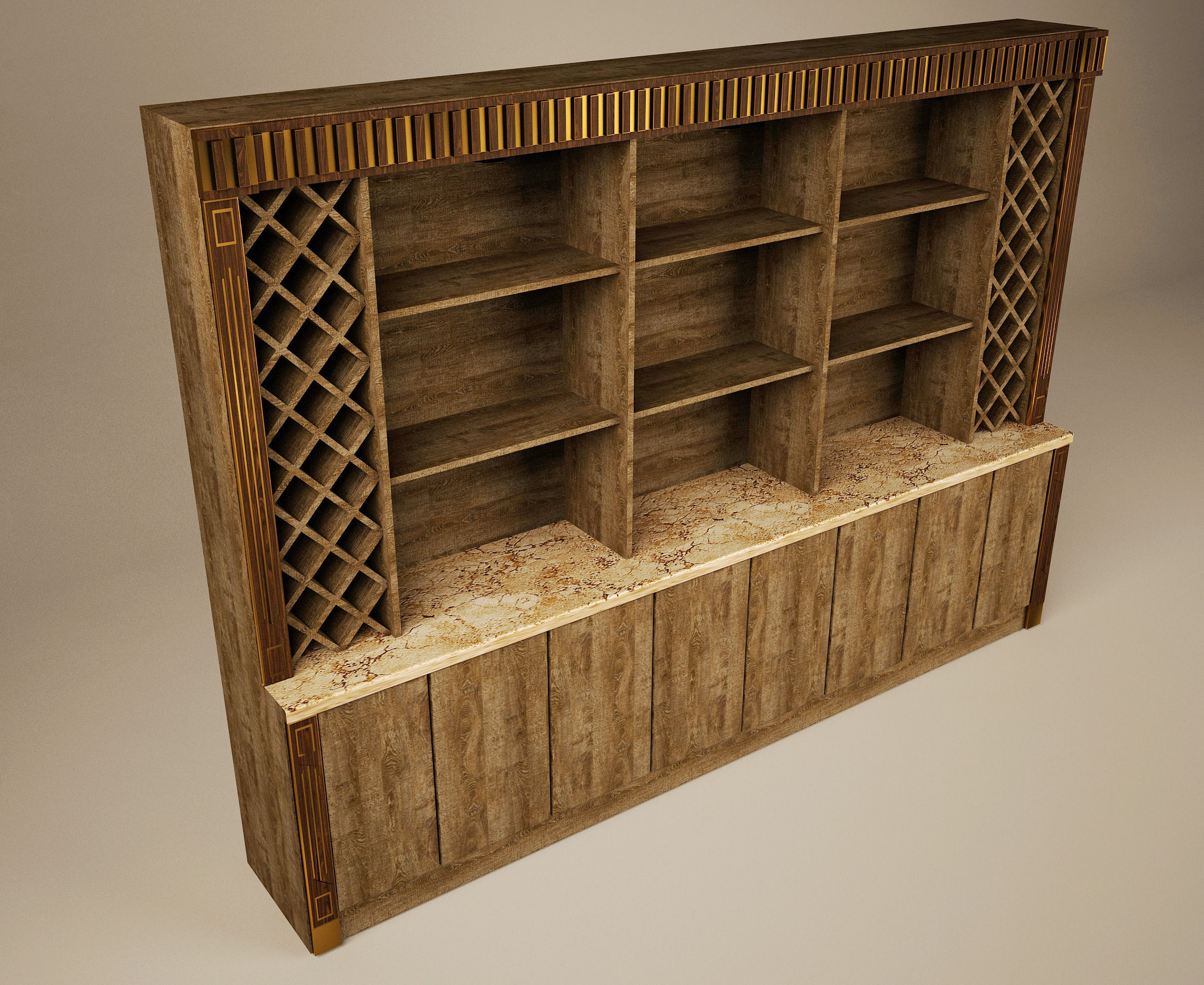 Bar counter 3D model_3