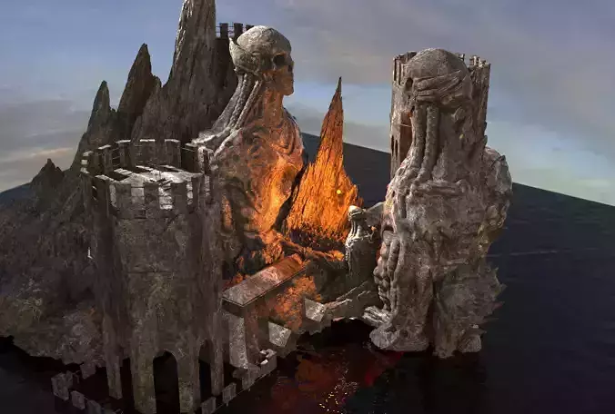 Alien Gods ancient Statue Ruin  