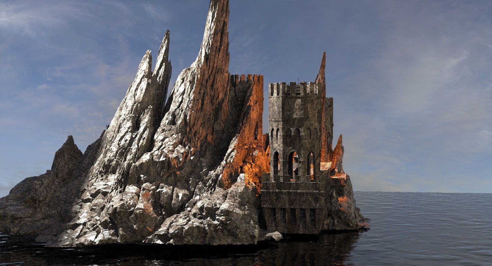 Ancient Gods ancient Cliffs Fort  3D model_1