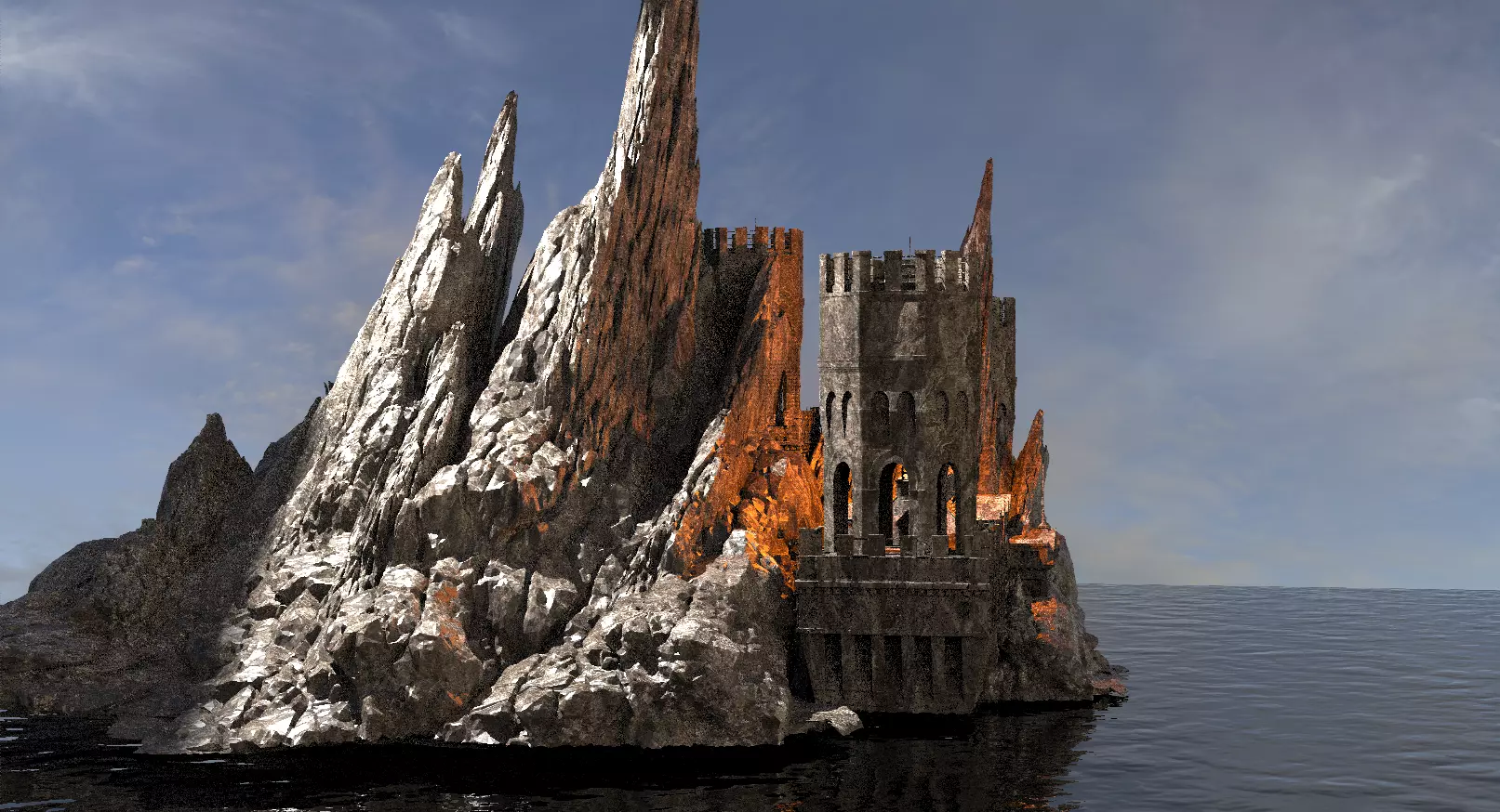 Ancient Gods ancient Cliffs Fort  3D model_0