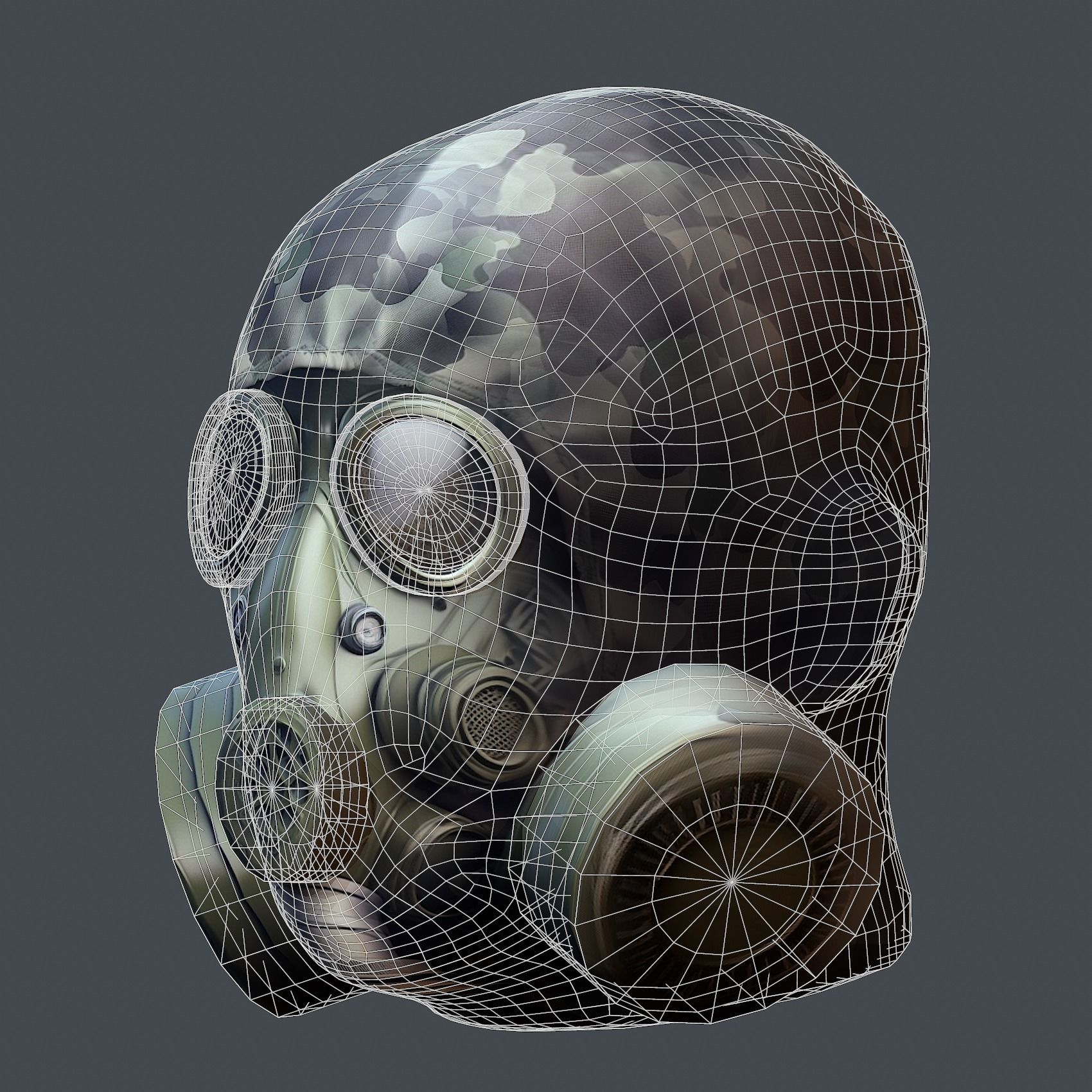 Helmet 3d model military combat Military Low-poly Low-poly 3D model_8