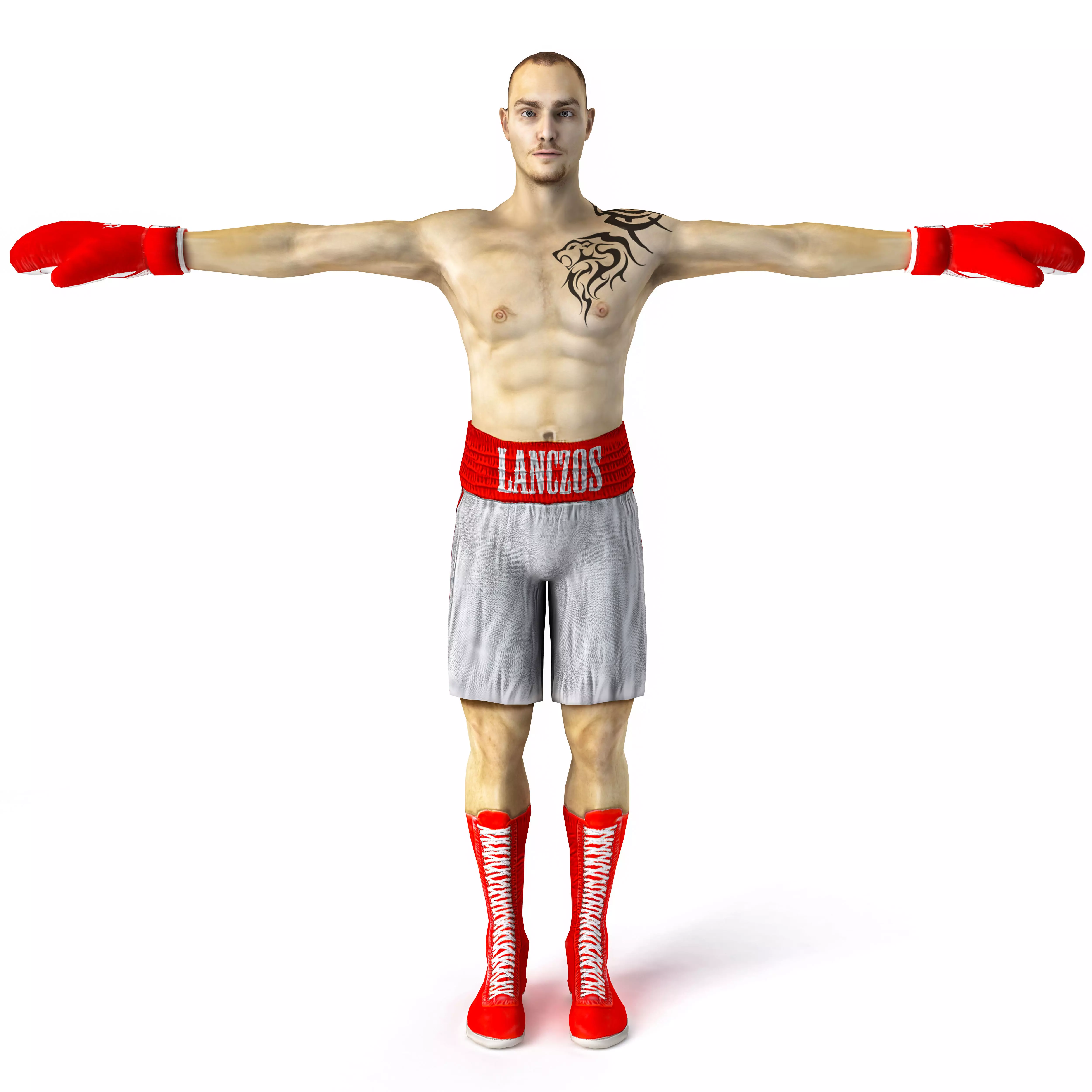 Male Boxer Low-poly 3D model