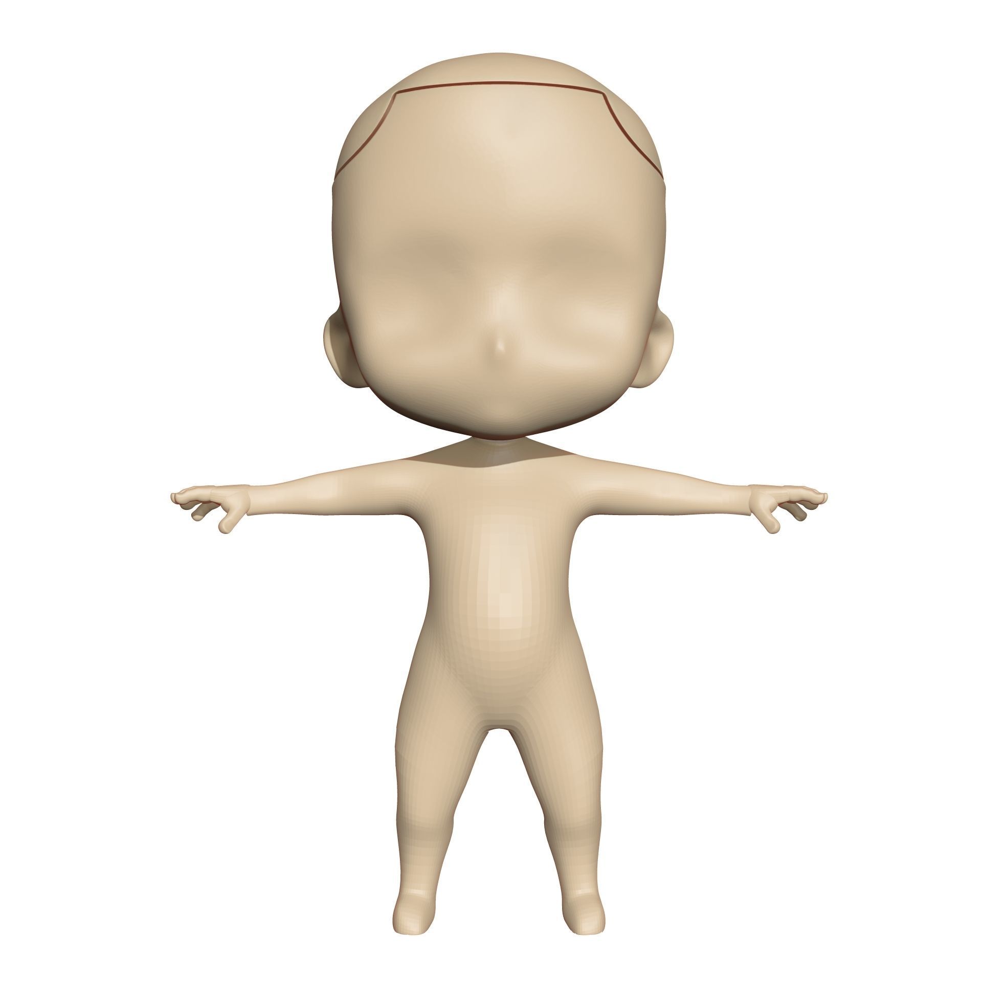Base Mersh Chibi Male 3D print model_1