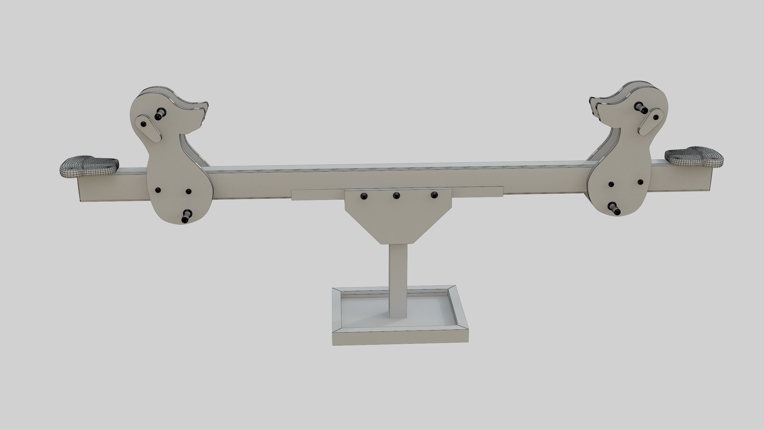 Playground Wooden Seesaw Teeter Totter - 03 Low-poly 3D model_46