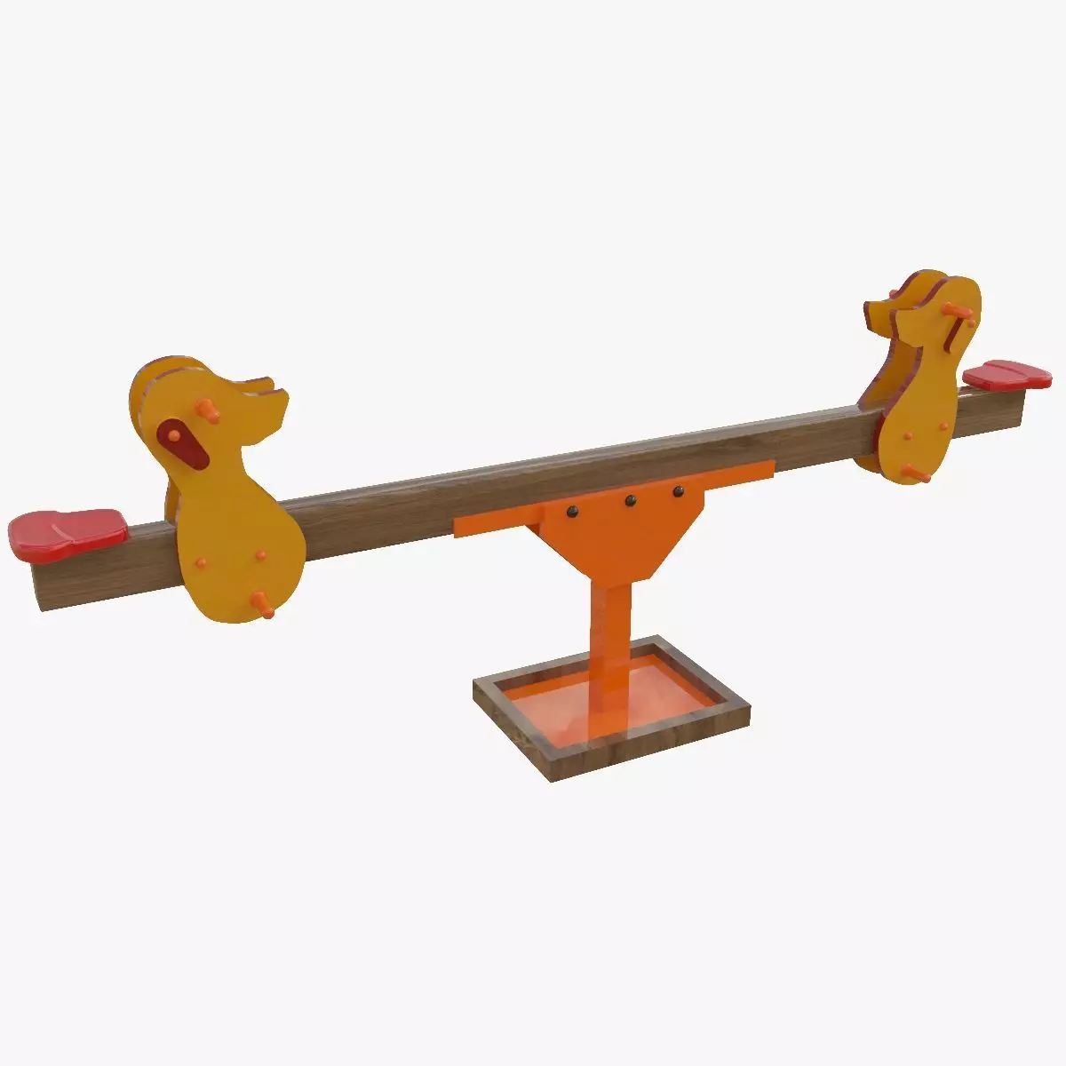 Playground Wooden Seesaw Teeter Totter - 03 Low-poly 3D model_0