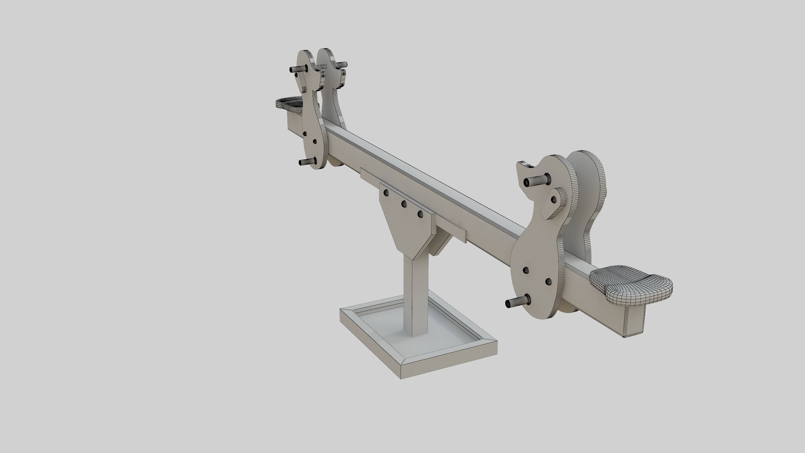 Playground Wooden Seesaw Teeter Totter - 03 Low-poly 3D model_32