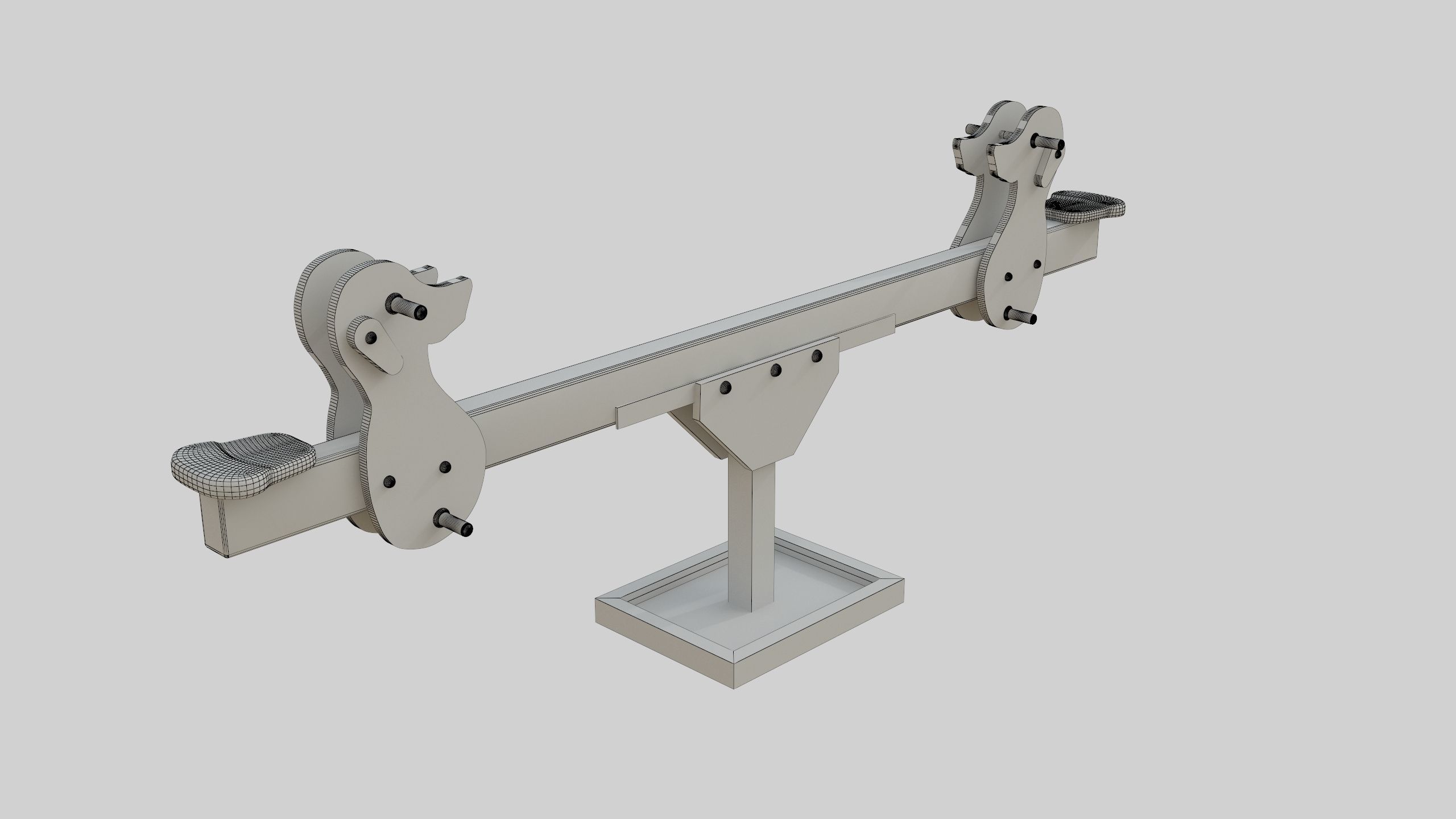 Playground Wooden Seesaw Teeter Totter - 03 Low-poly 3D model_45