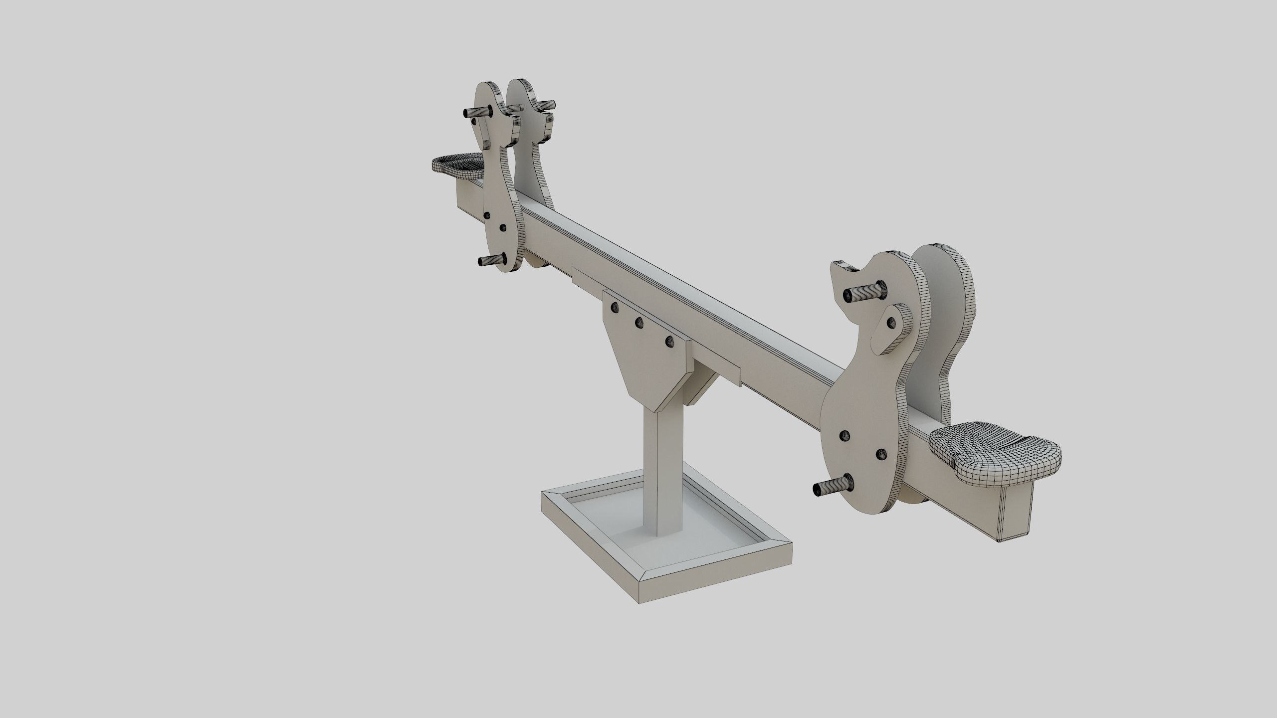 Playground Wooden Seesaw Teeter Totter - 03 Low-poly 3D model_39