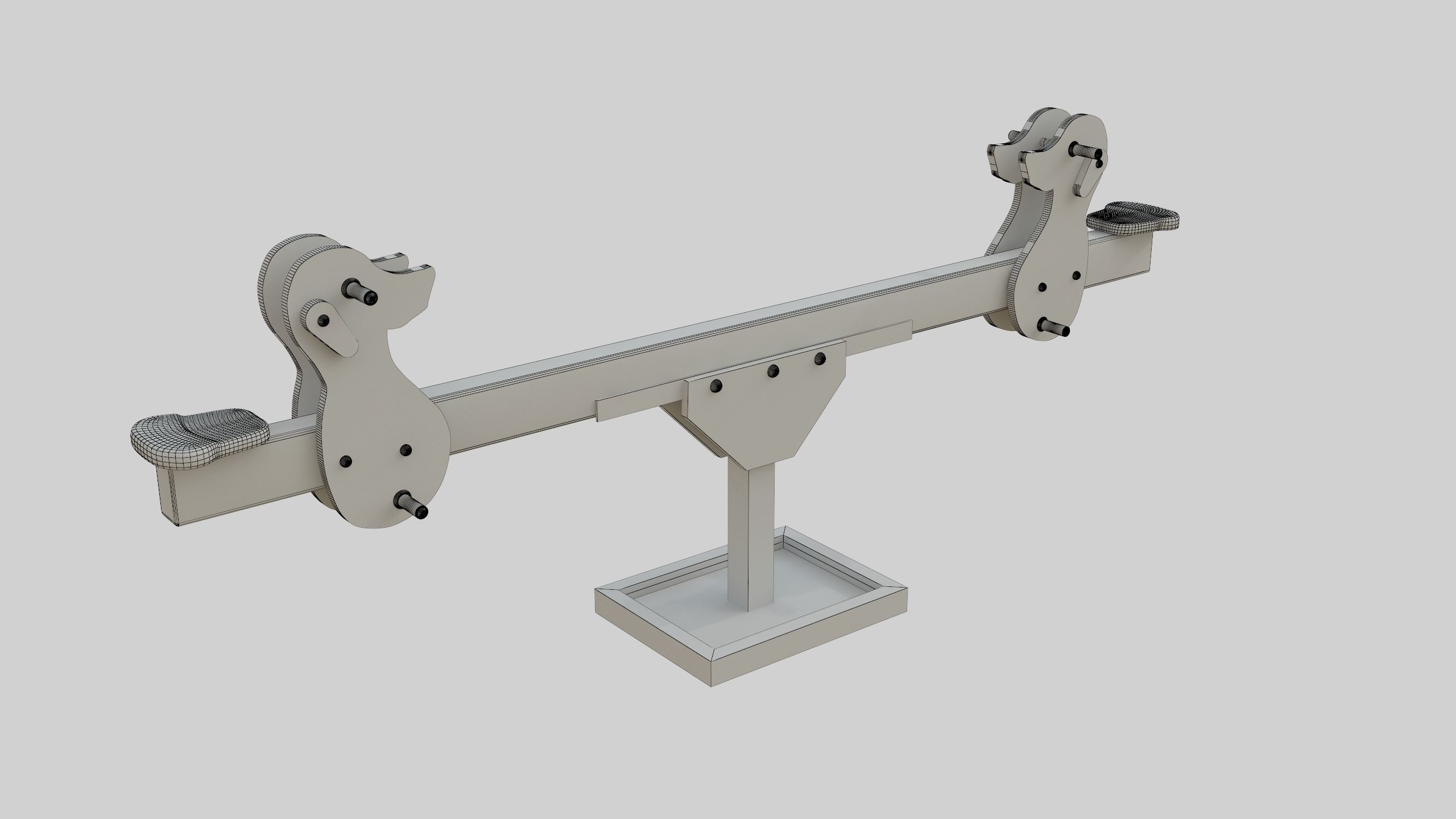 Playground Wooden Seesaw Teeter Totter - 03 Low-poly 3D model_50