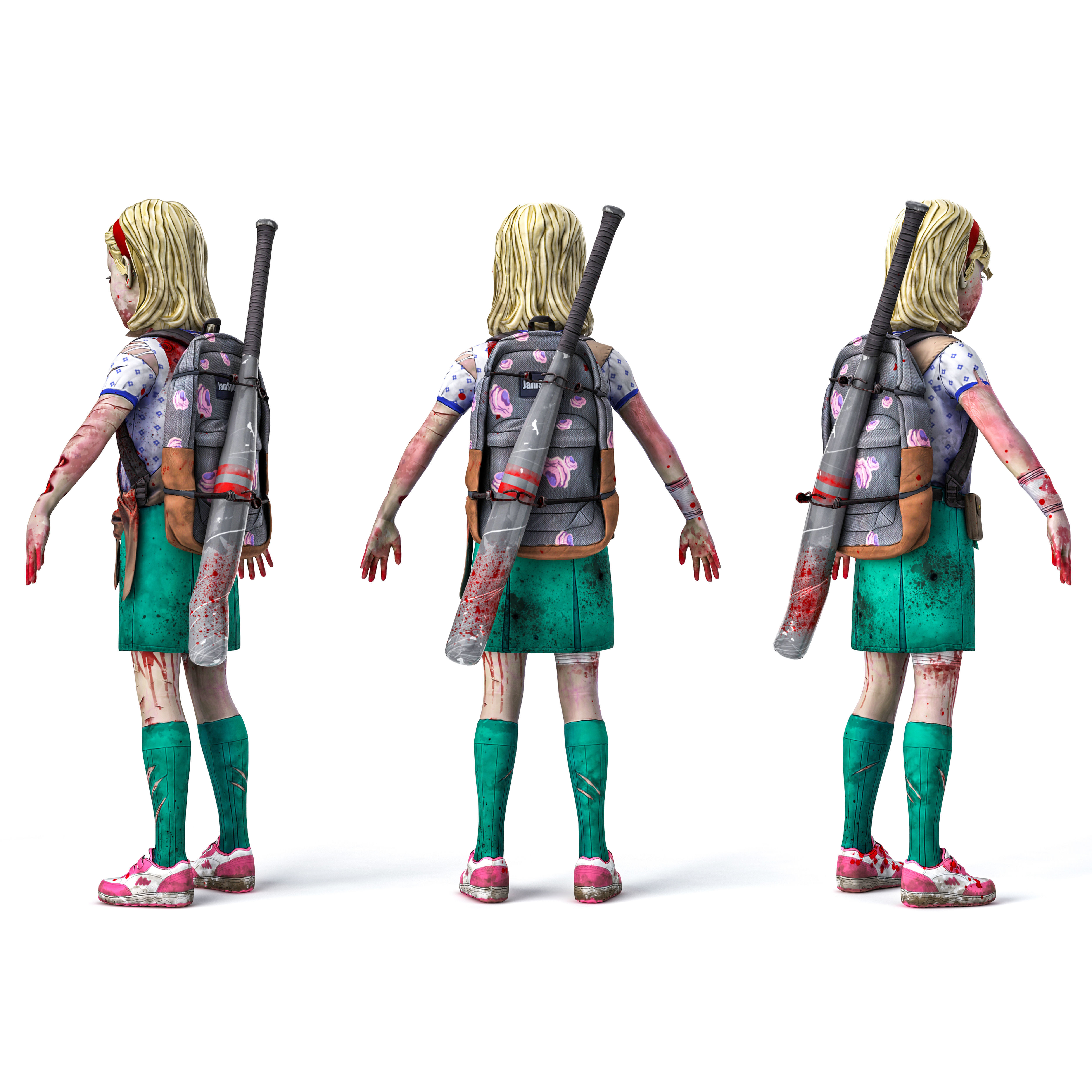 ZOMBIE KID Low-poly 3D model_2