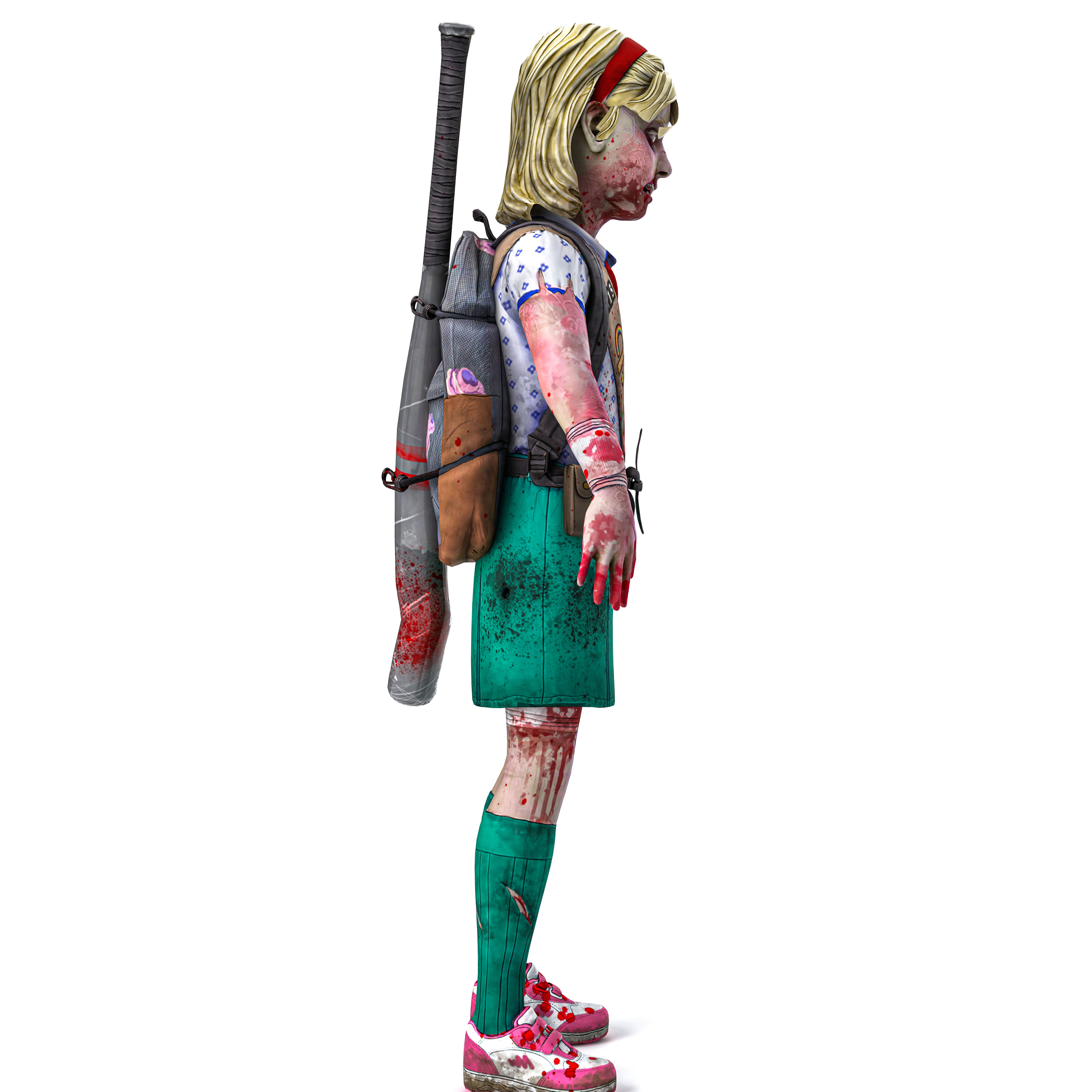 ZOMBIE KID Low-poly 3D model_4