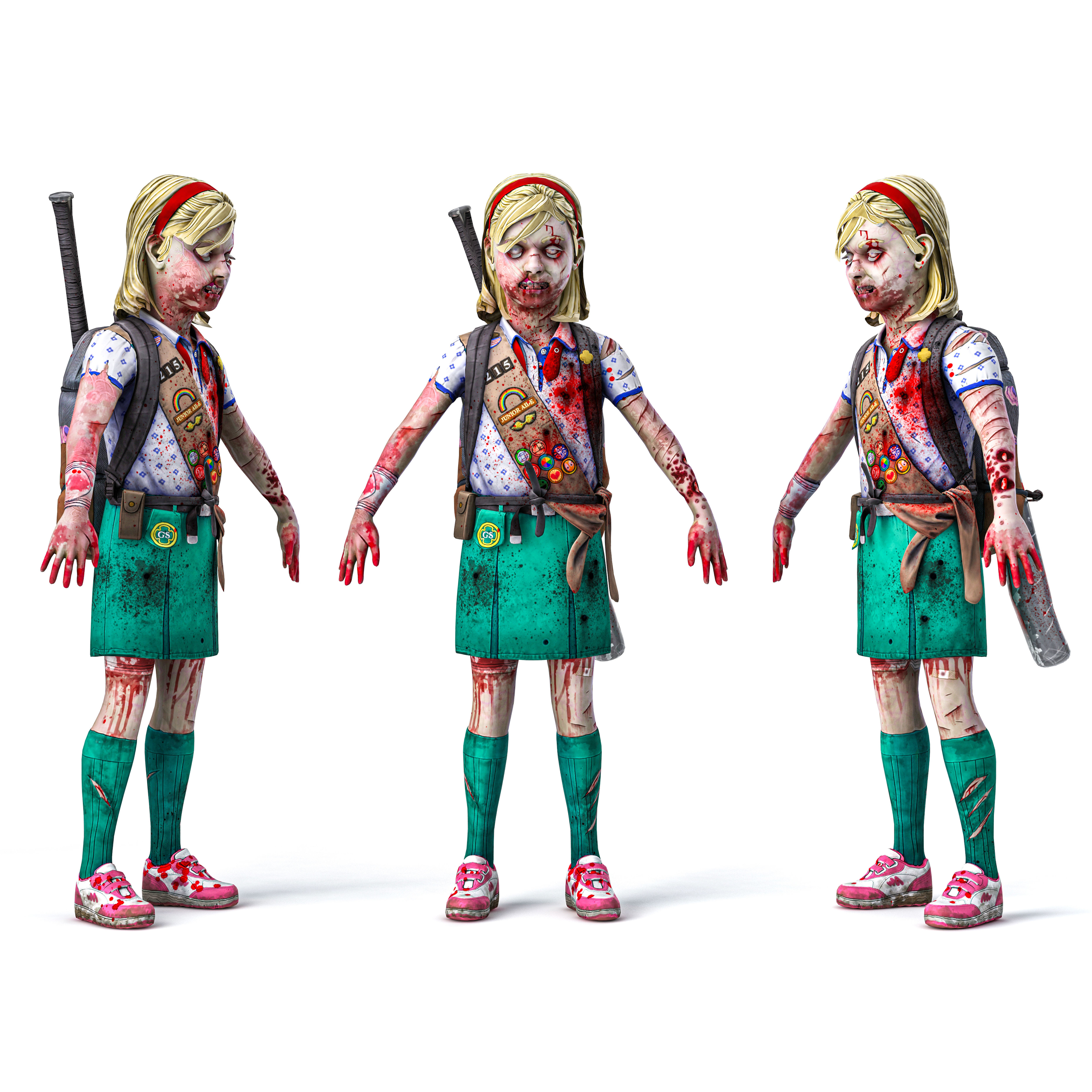 ZOMBIE KID Low-poly 3D model_1