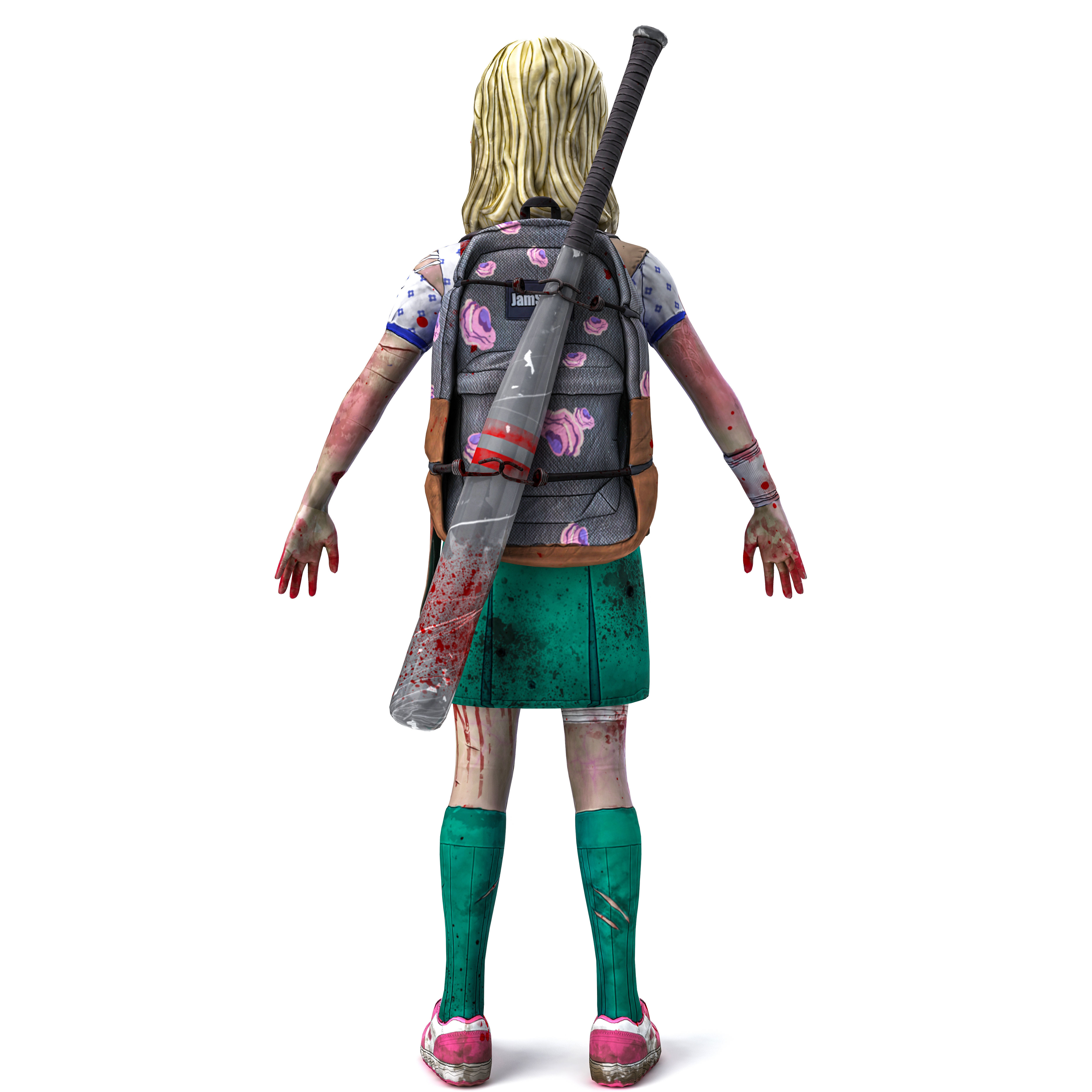 ZOMBIE KID Low-poly 3D model_3