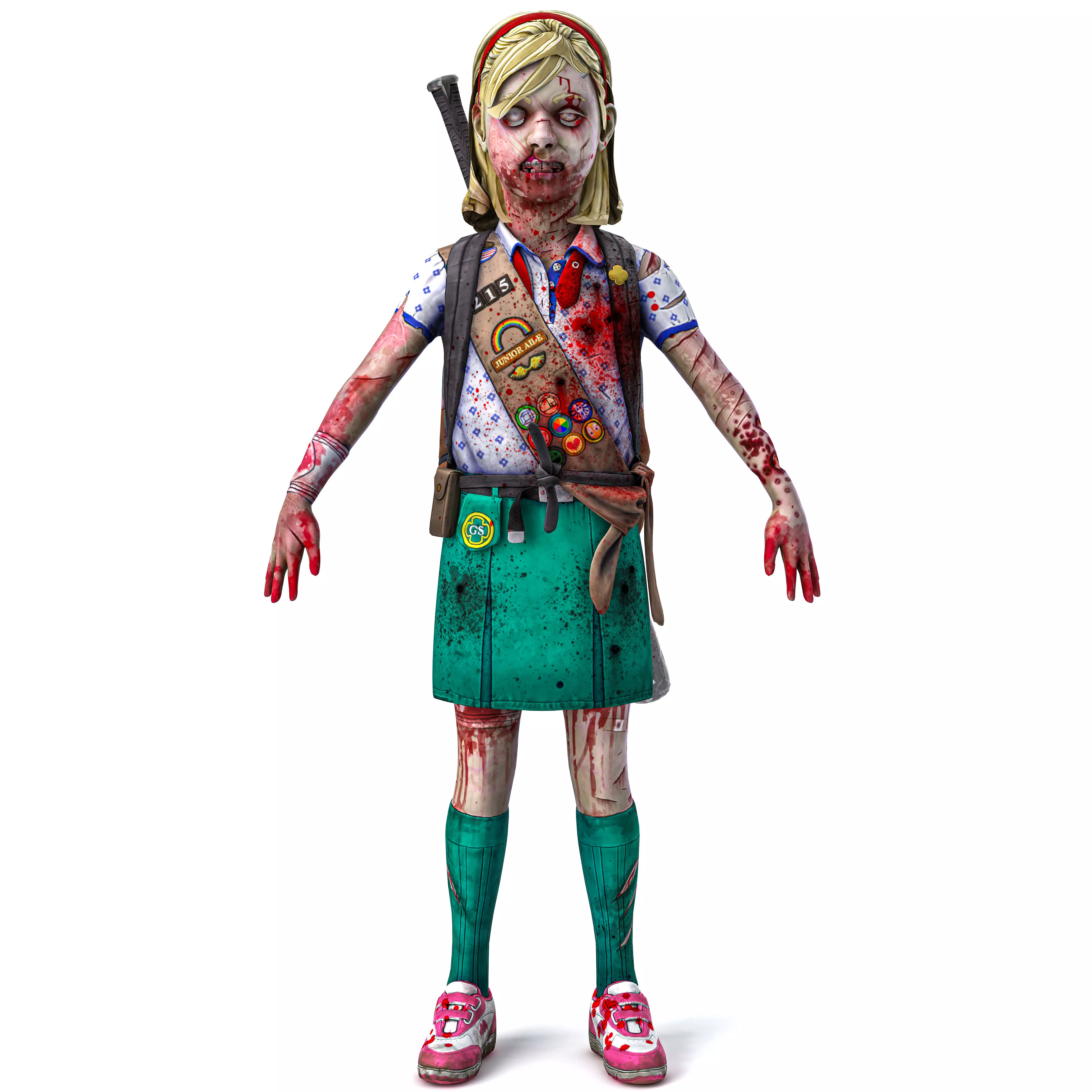 ZOMBIE KID Low-poly 3D model_0