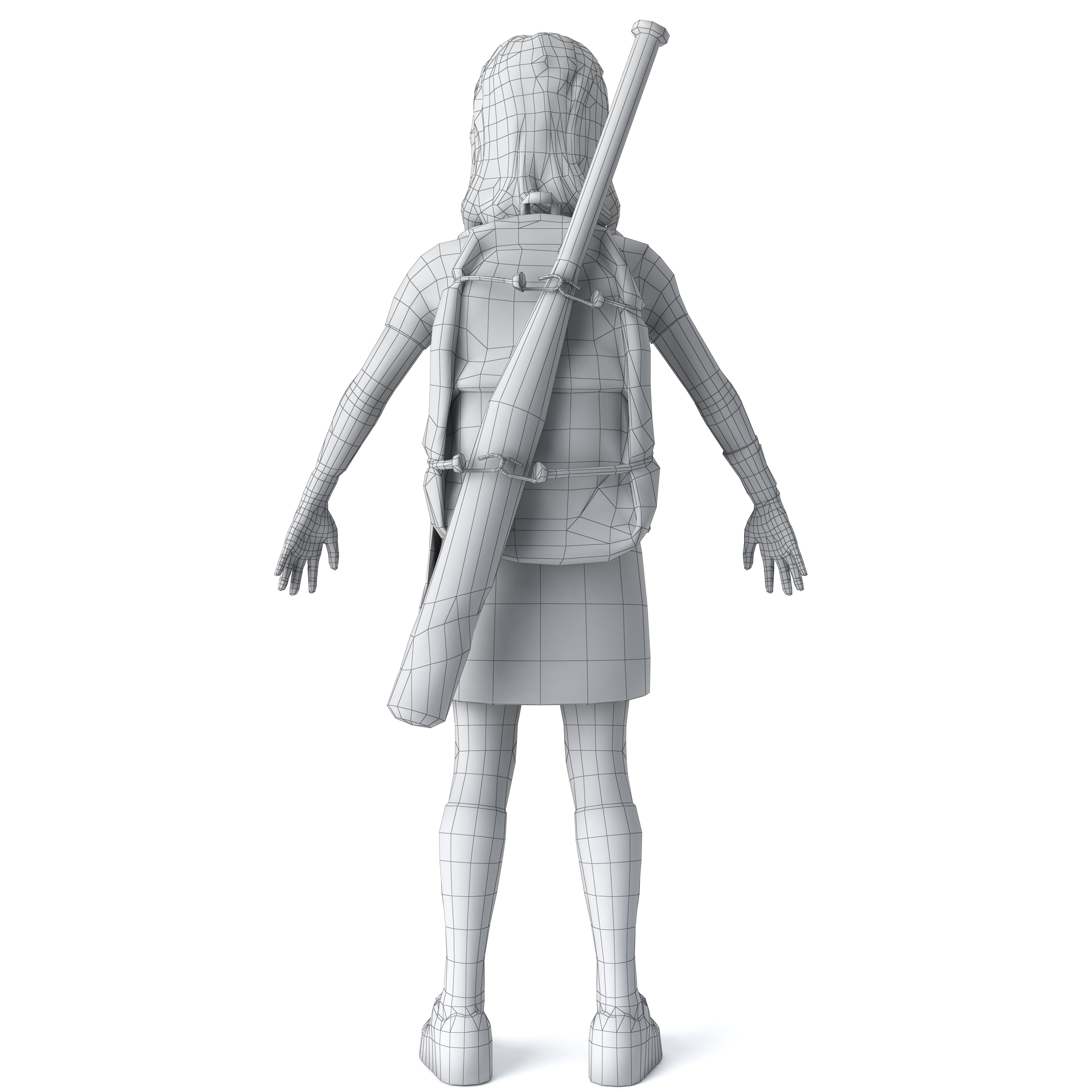 ZOMBIE KID Low-poly 3D model_7