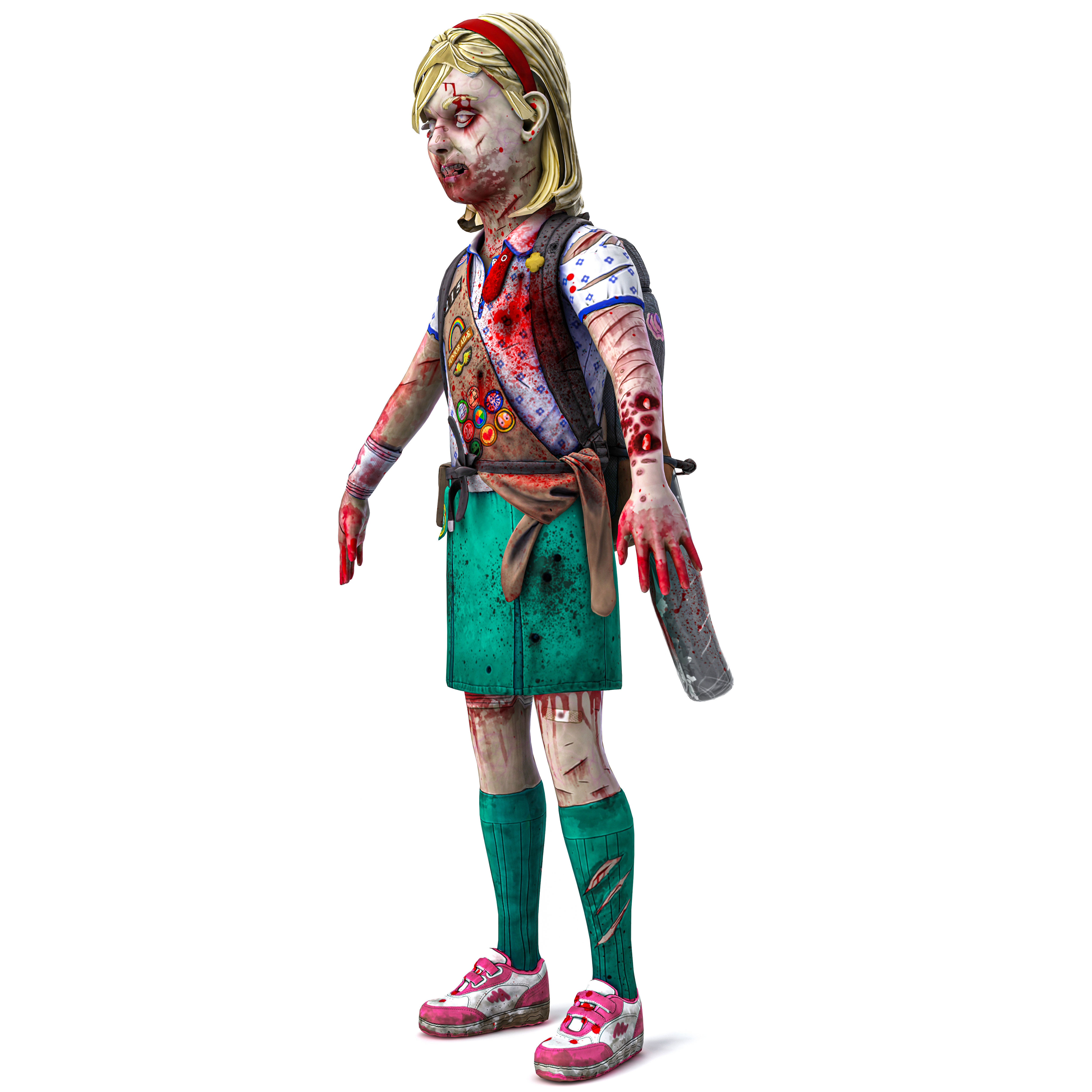 ZOMBIE KID Low-poly 3D model_5