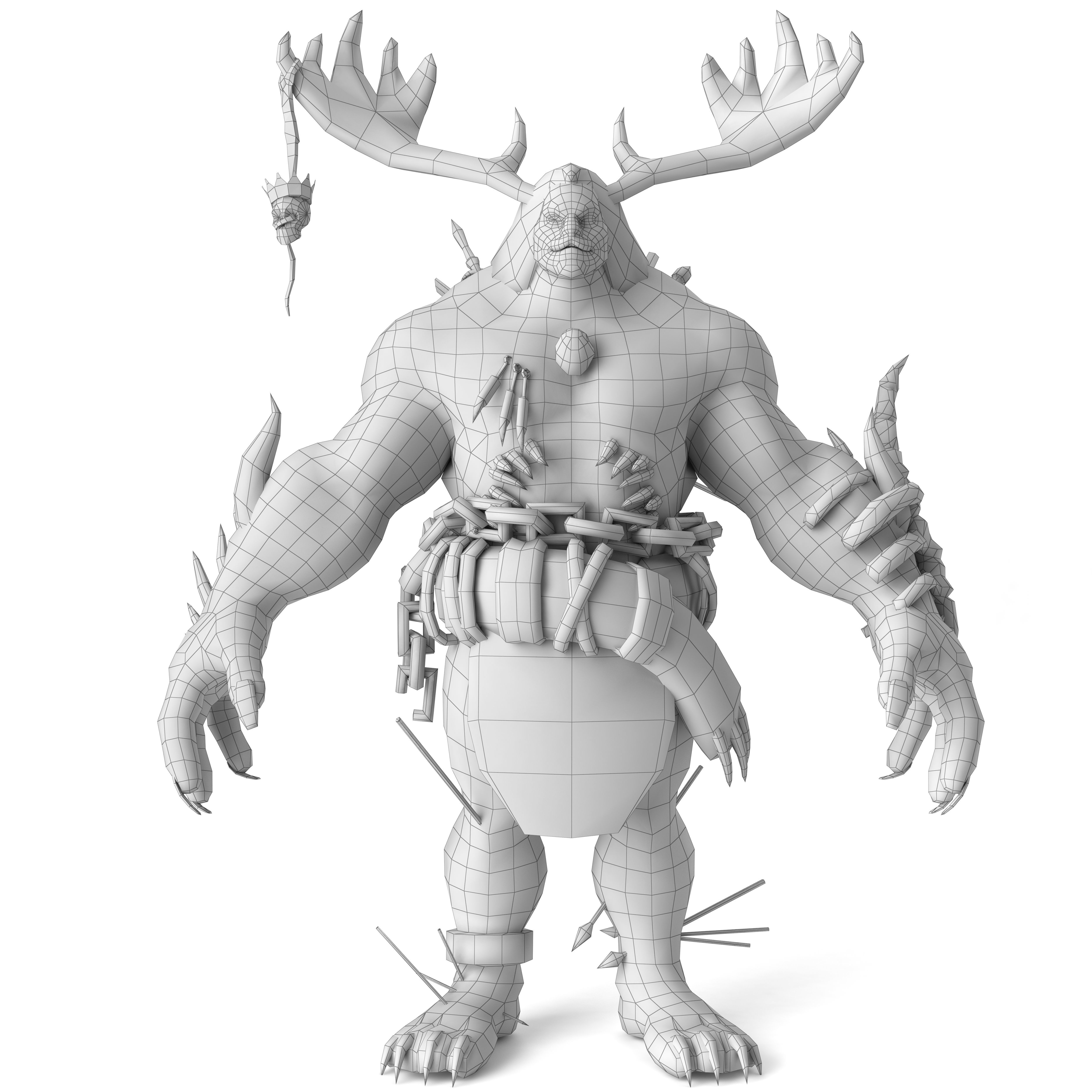 MONSTER CREATURE Low-poly 3D model_7