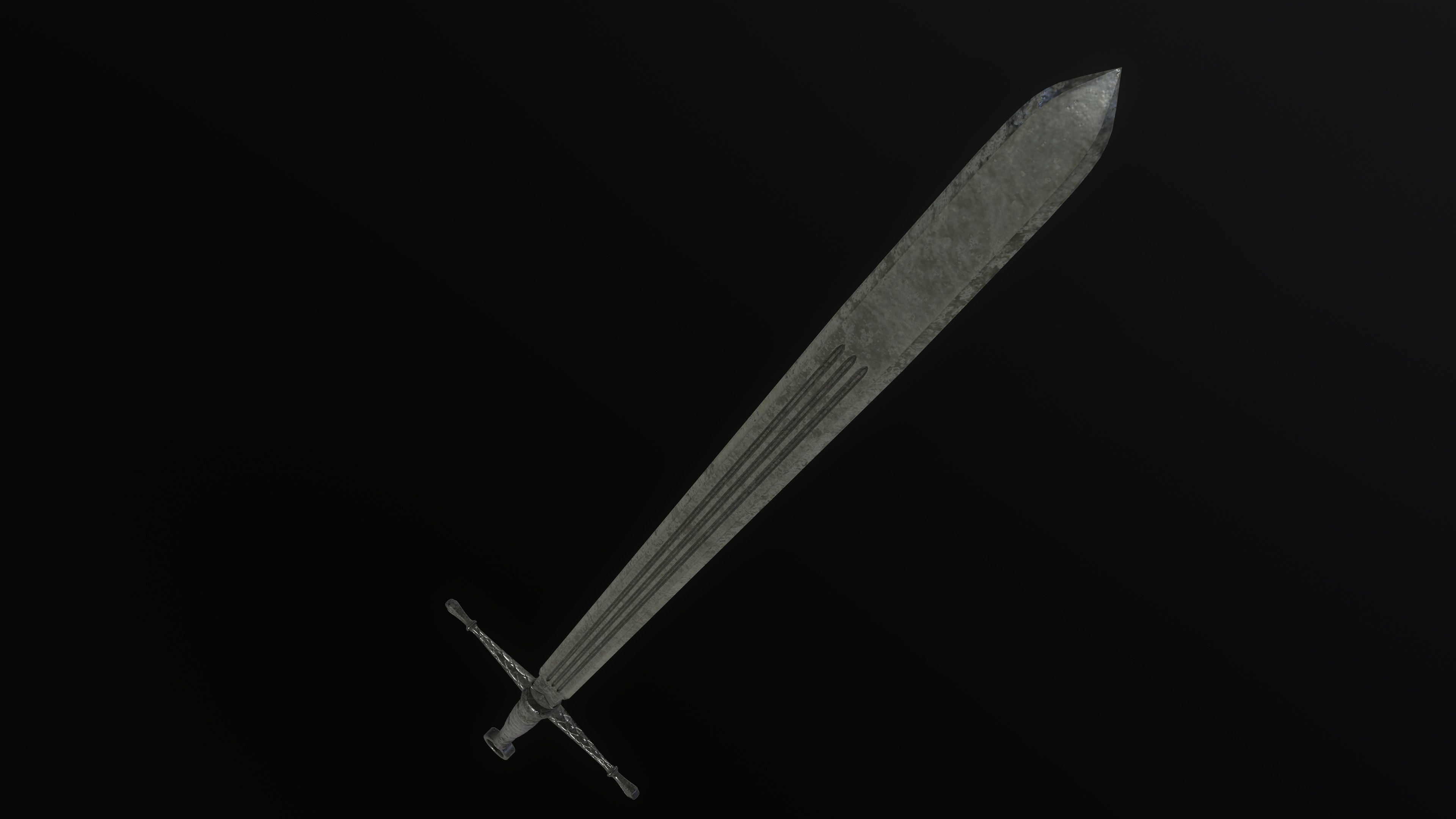 Gallowglass Claymore - A Scottish-Irish Greatsword Low-poly 3D model_25