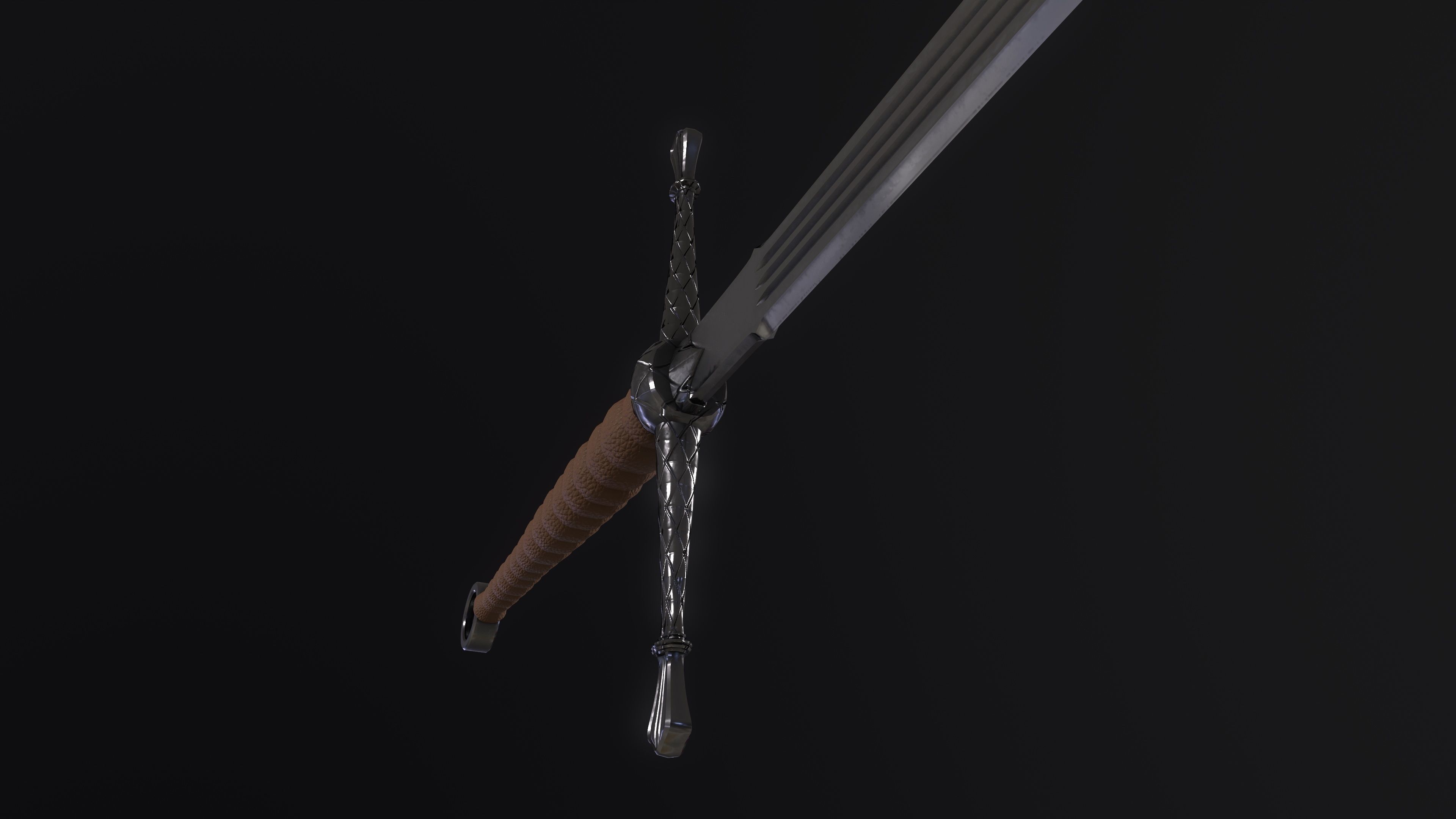 Gallowglass Claymore - A Scottish-Irish Greatsword Low-poly 3D model_10