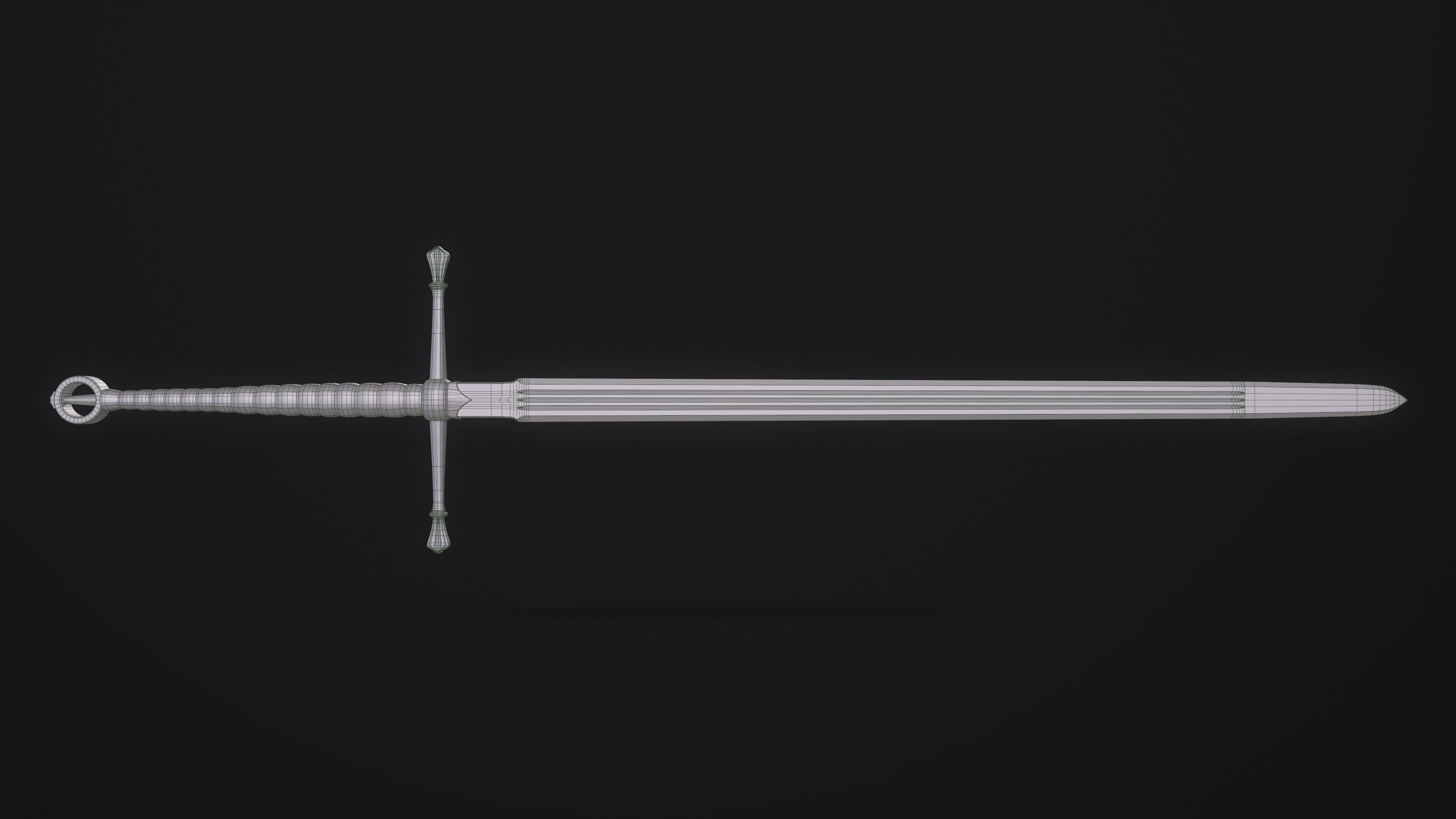 Gallowglass Claymore - A Scottish-Irish Greatsword Low-poly 3D model_26