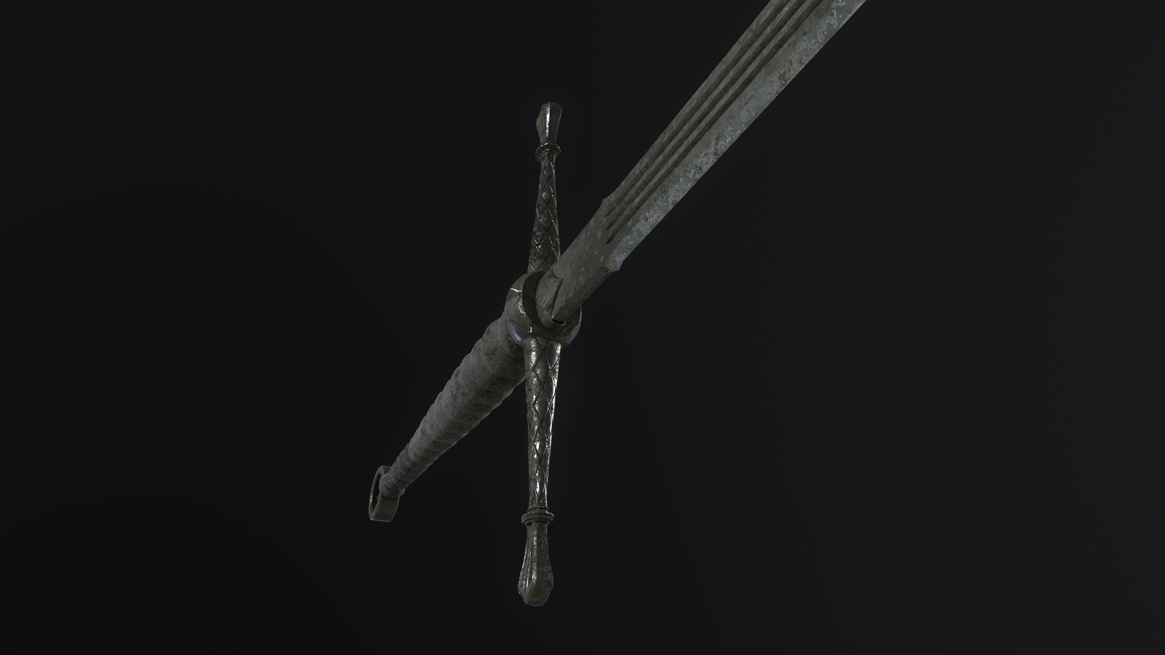Gallowglass Claymore - A Scottish-Irish Greatsword Low-poly 3D model_13
