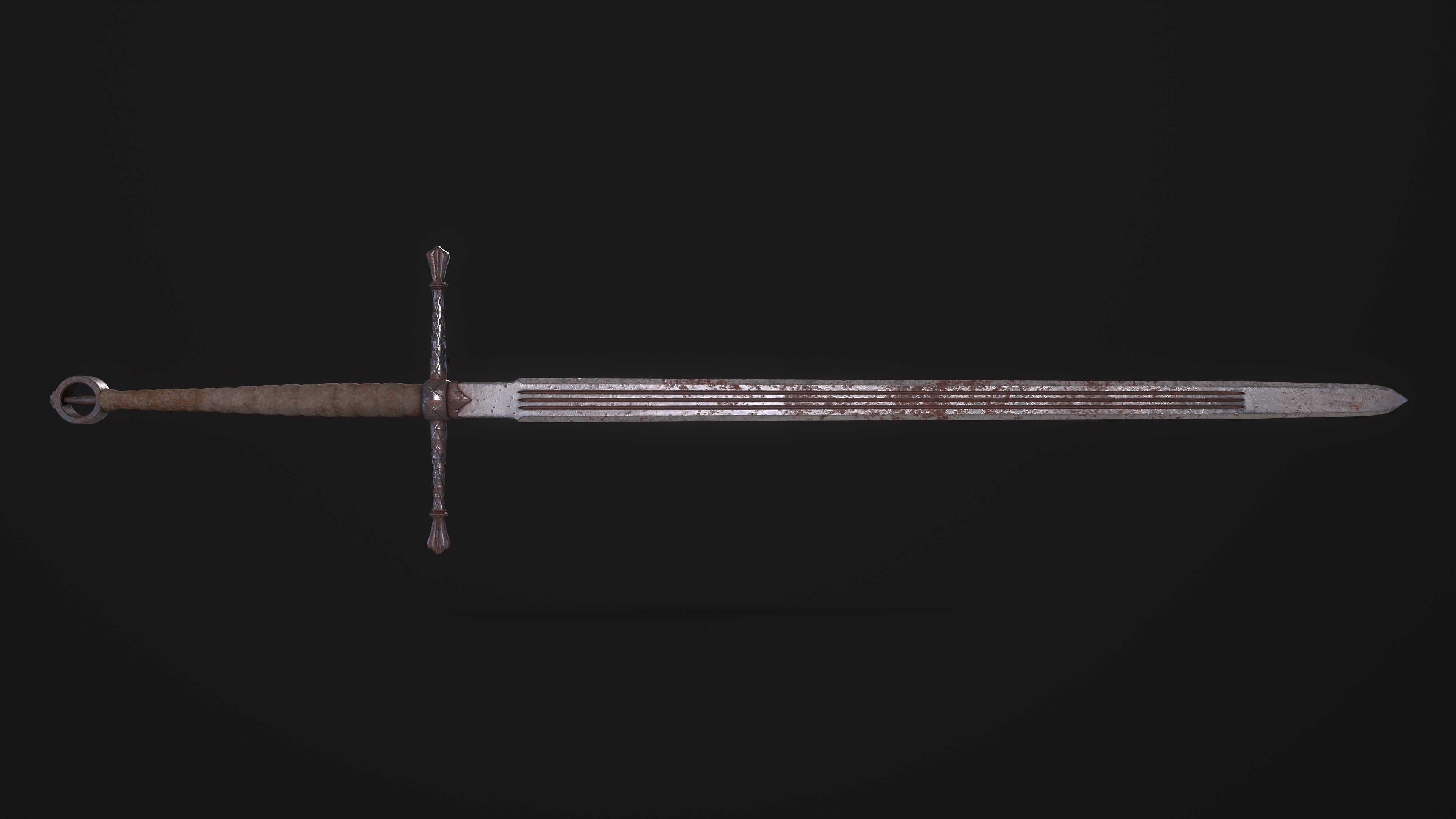 Gallowglass Claymore - A Scottish-Irish Greatsword Low-poly 3D model_8