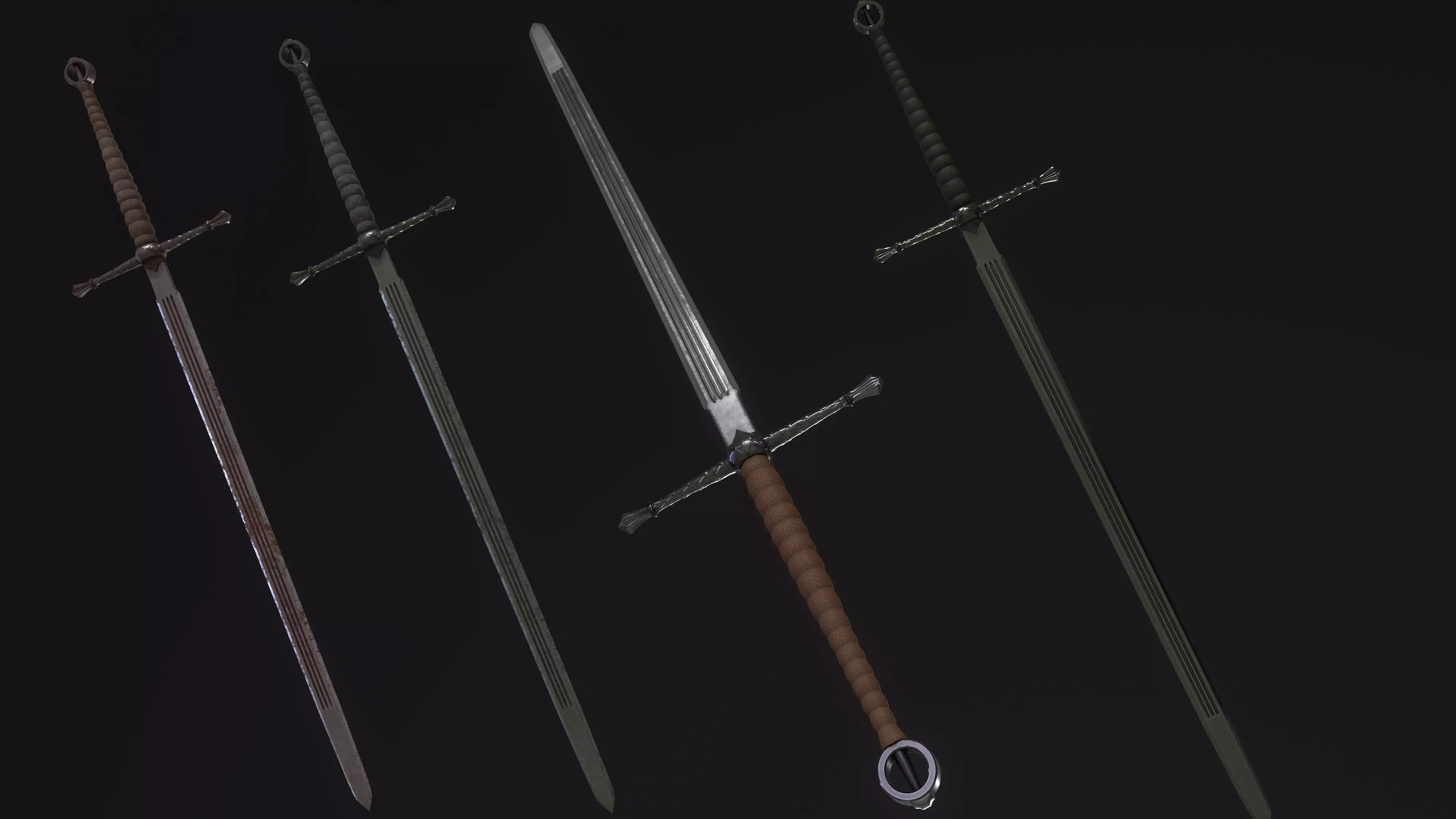 Gallowglass Claymore - A Scottish-Irish Greatsword Low-poly 3D model_0