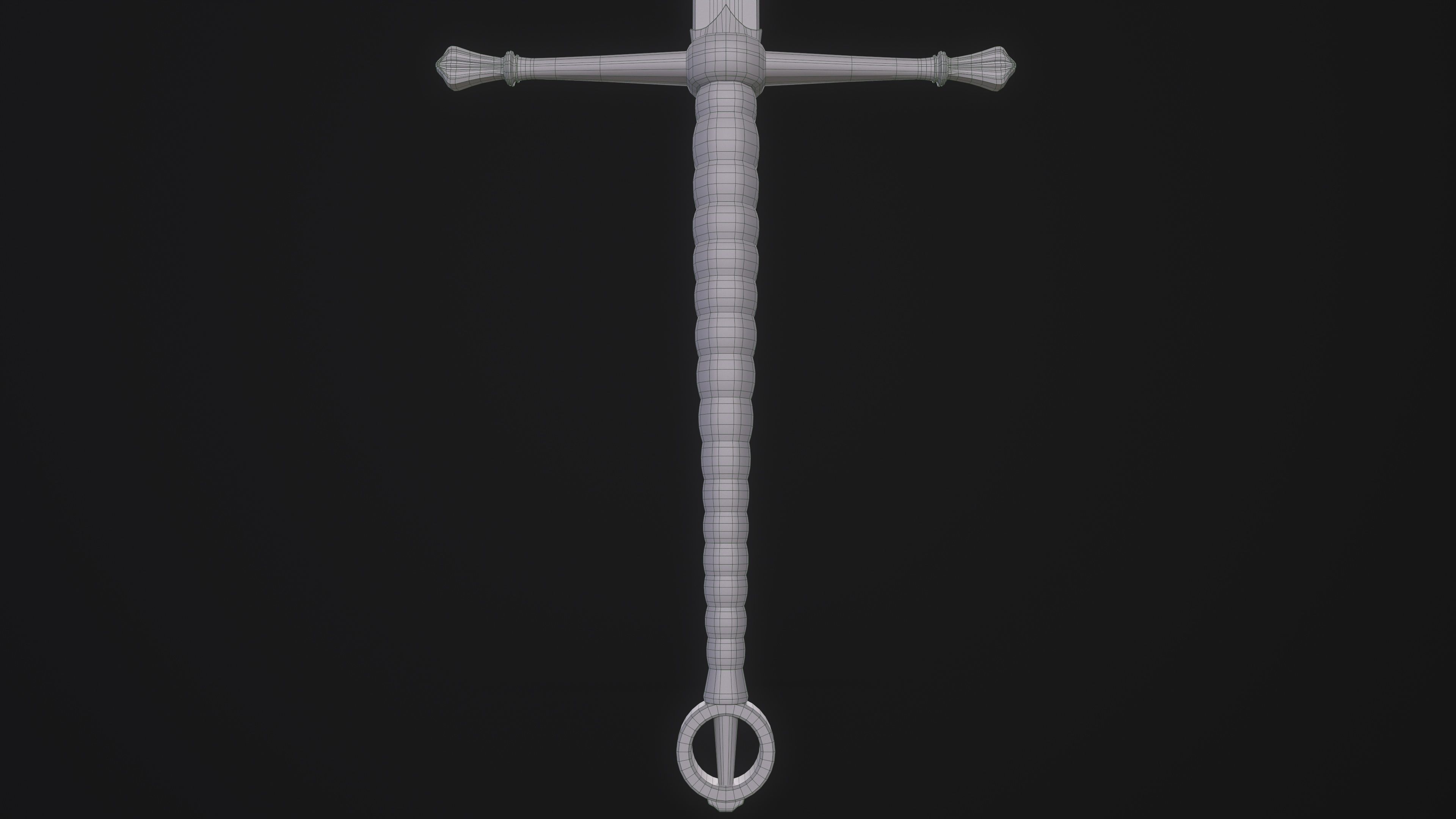 Gallowglass Claymore - A Scottish-Irish Greatsword Low-poly 3D model_28