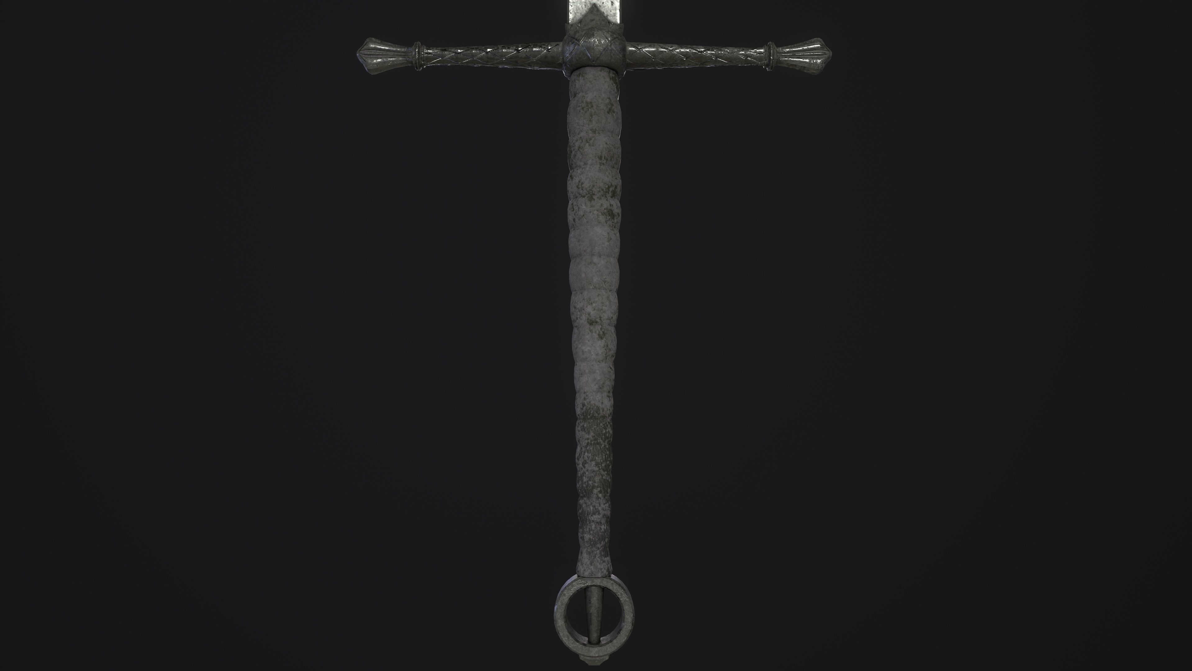 Gallowglass Claymore - A Scottish-Irish Greatsword Low-poly 3D model_17