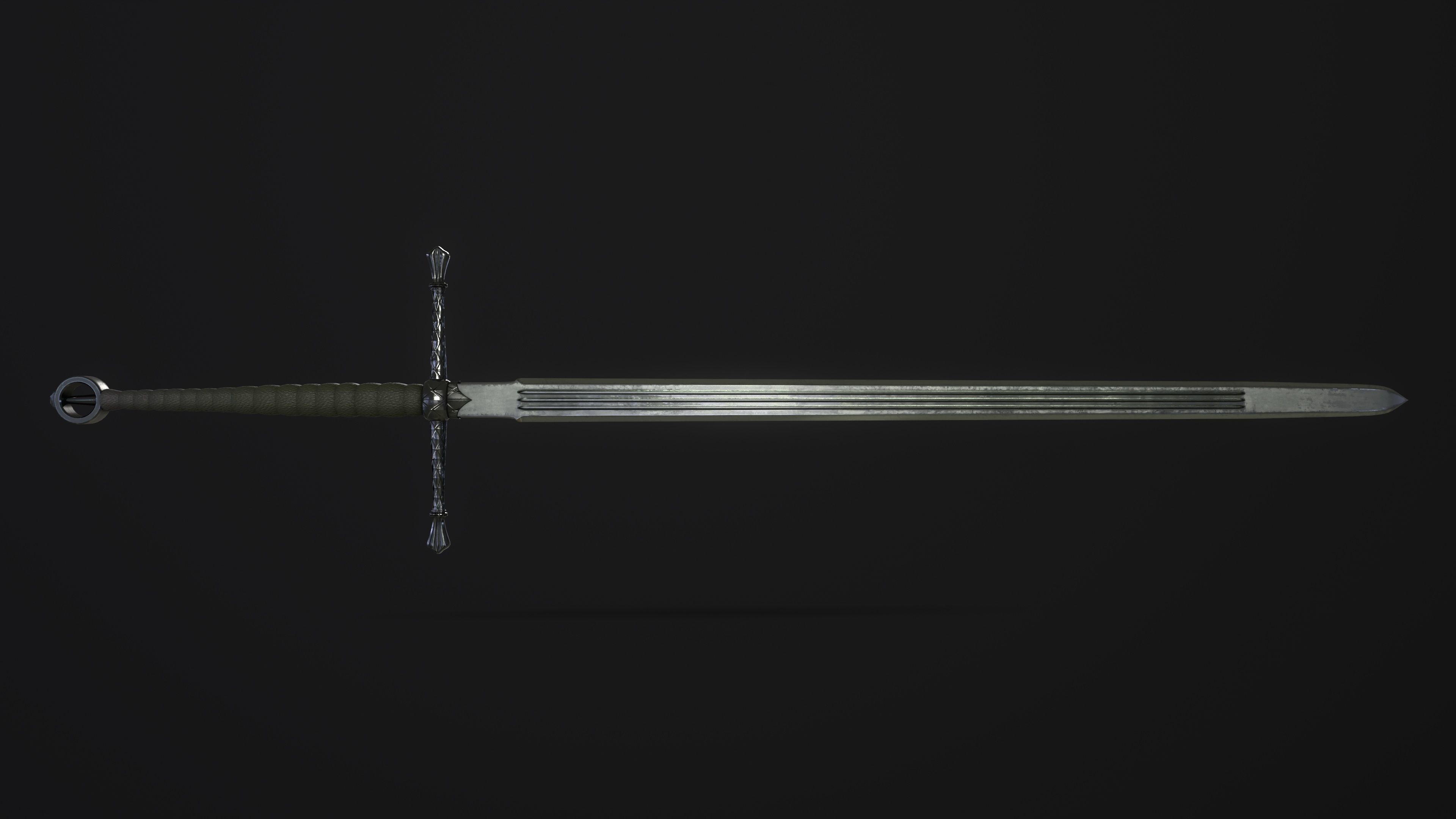 Gallowglass Claymore - A Scottish-Irish Greatsword Low-poly 3D model_7