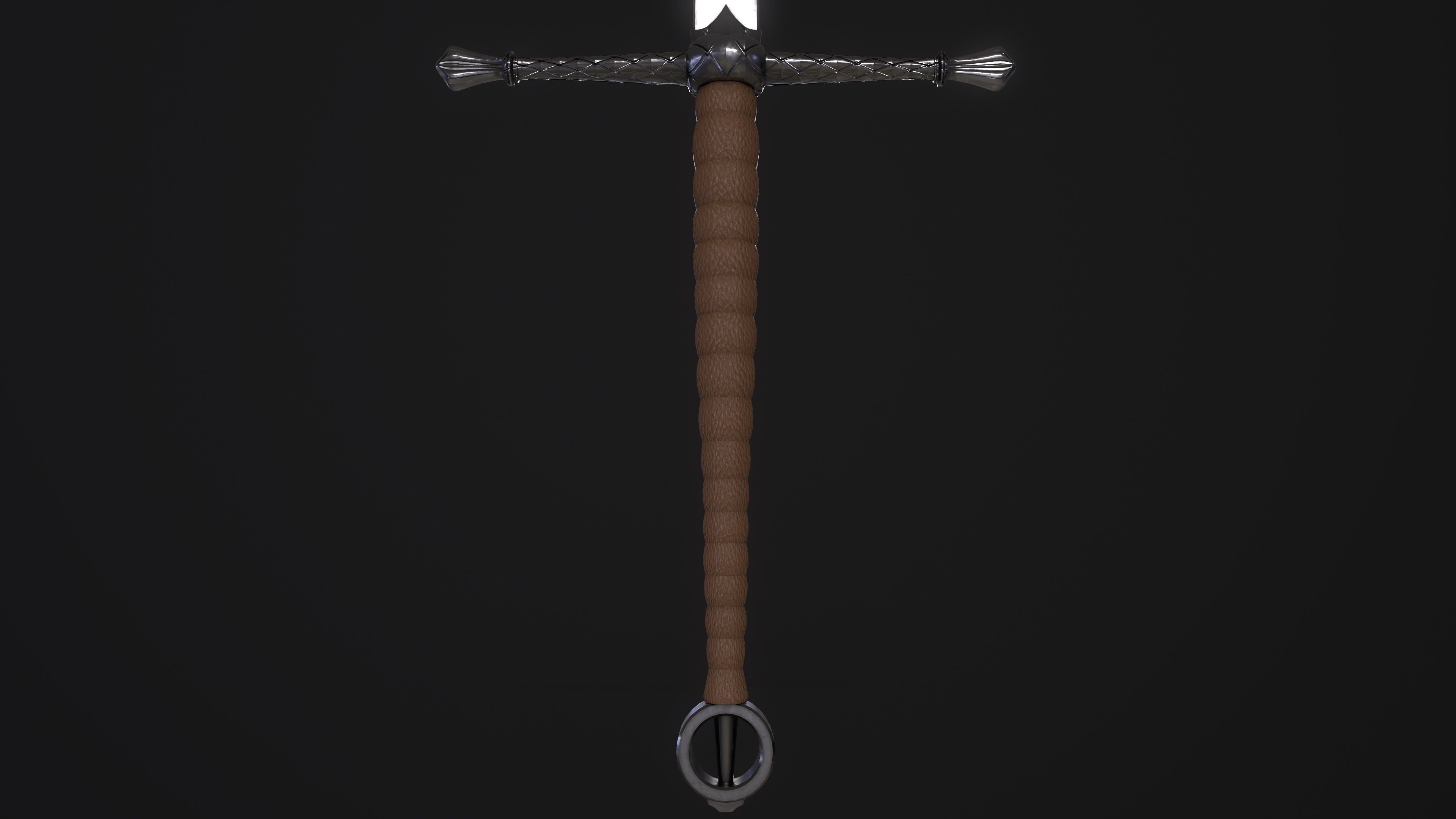 Gallowglass Claymore - A Scottish-Irish Greatsword Low-poly 3D model_14