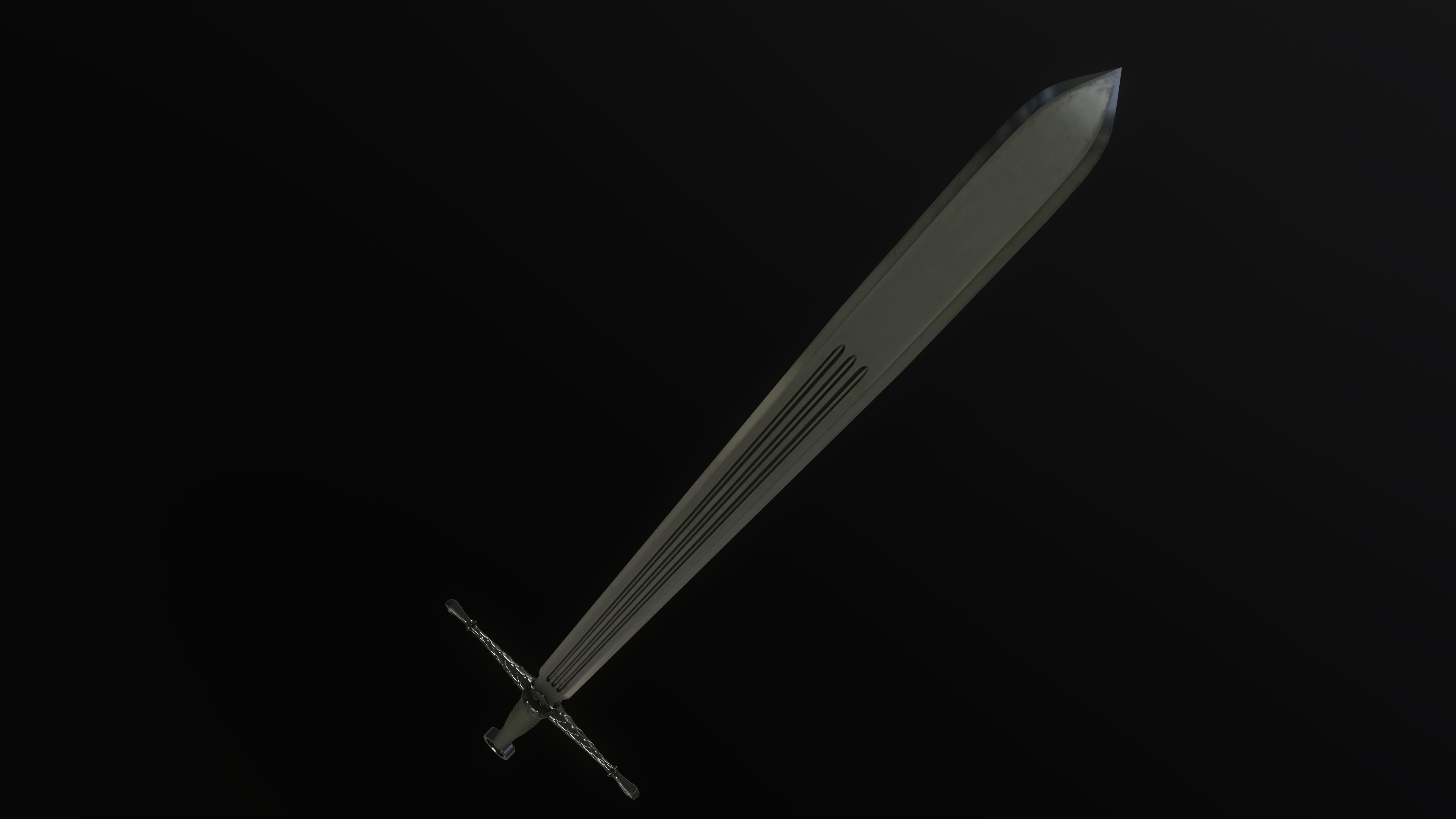 Gallowglass Claymore - A Scottish-Irish Greatsword Low-poly 3D model_23
