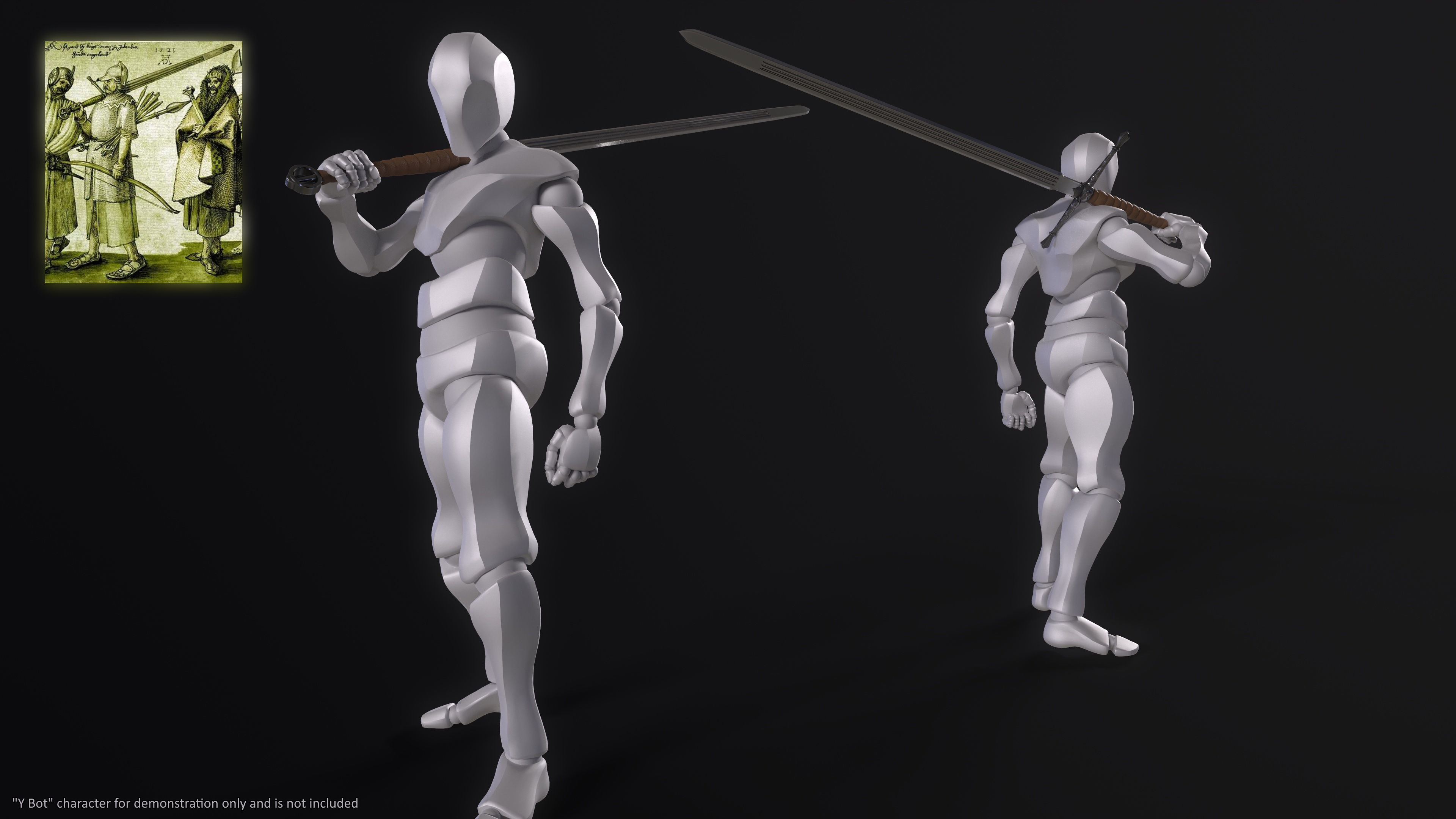 Gallowglass Claymore - A Scottish-Irish Greatsword Low-poly 3D model_2