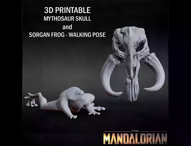 3D PRINTABLE MYTHOSAUR SKULL SORGAN FROG WALKING THE MANDALORIAN 3D print model