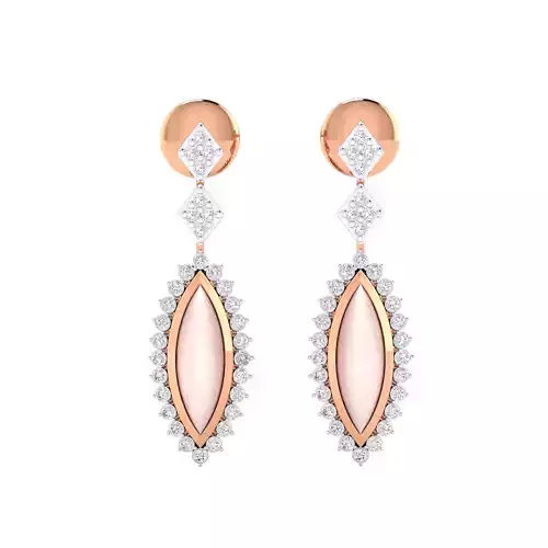 Women Long Drop Earrings STL JCD OBJ FBX Renders Details
