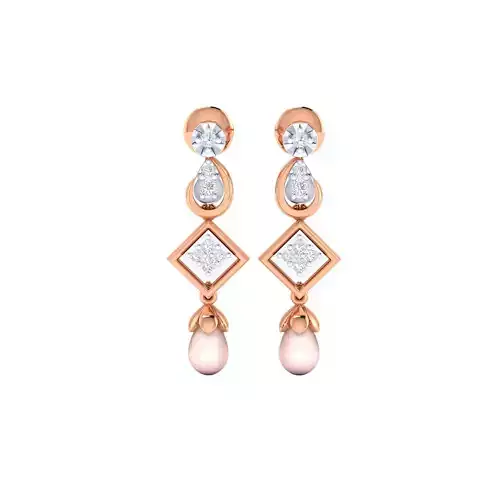 Women Long Drop Earrings STL JCD OBJ FBX Renders Details