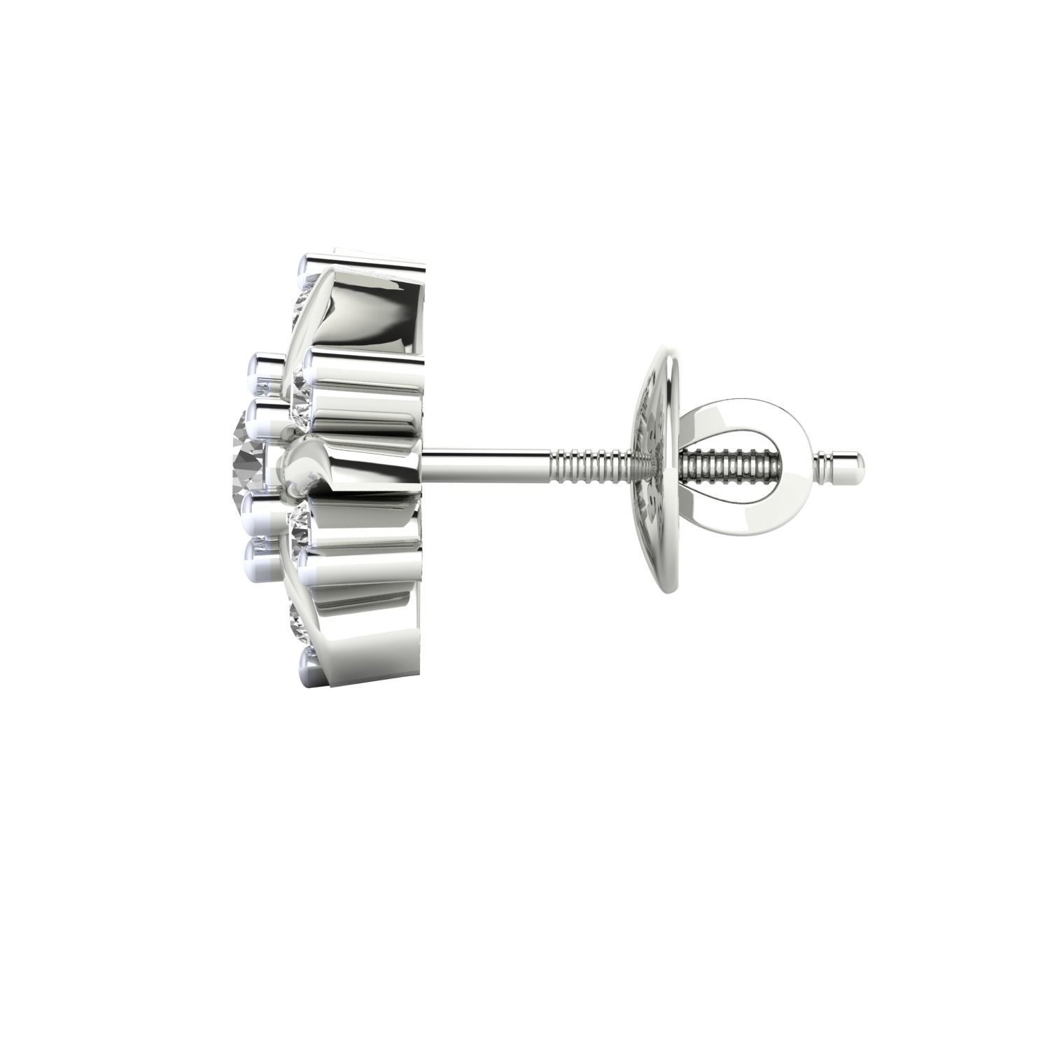 Women Stud Earrings STL JCD OBJ FBX Renders Details 3D print model_15