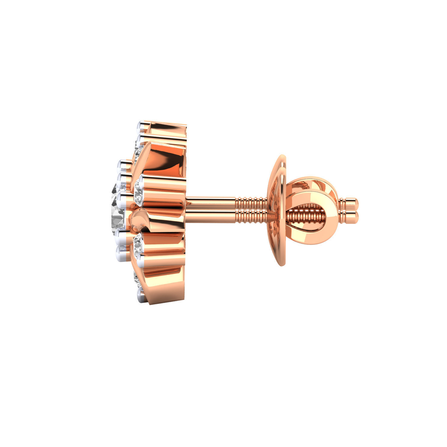 Women Stud Earrings STL JCD OBJ FBX Renders Details 3D print model_12